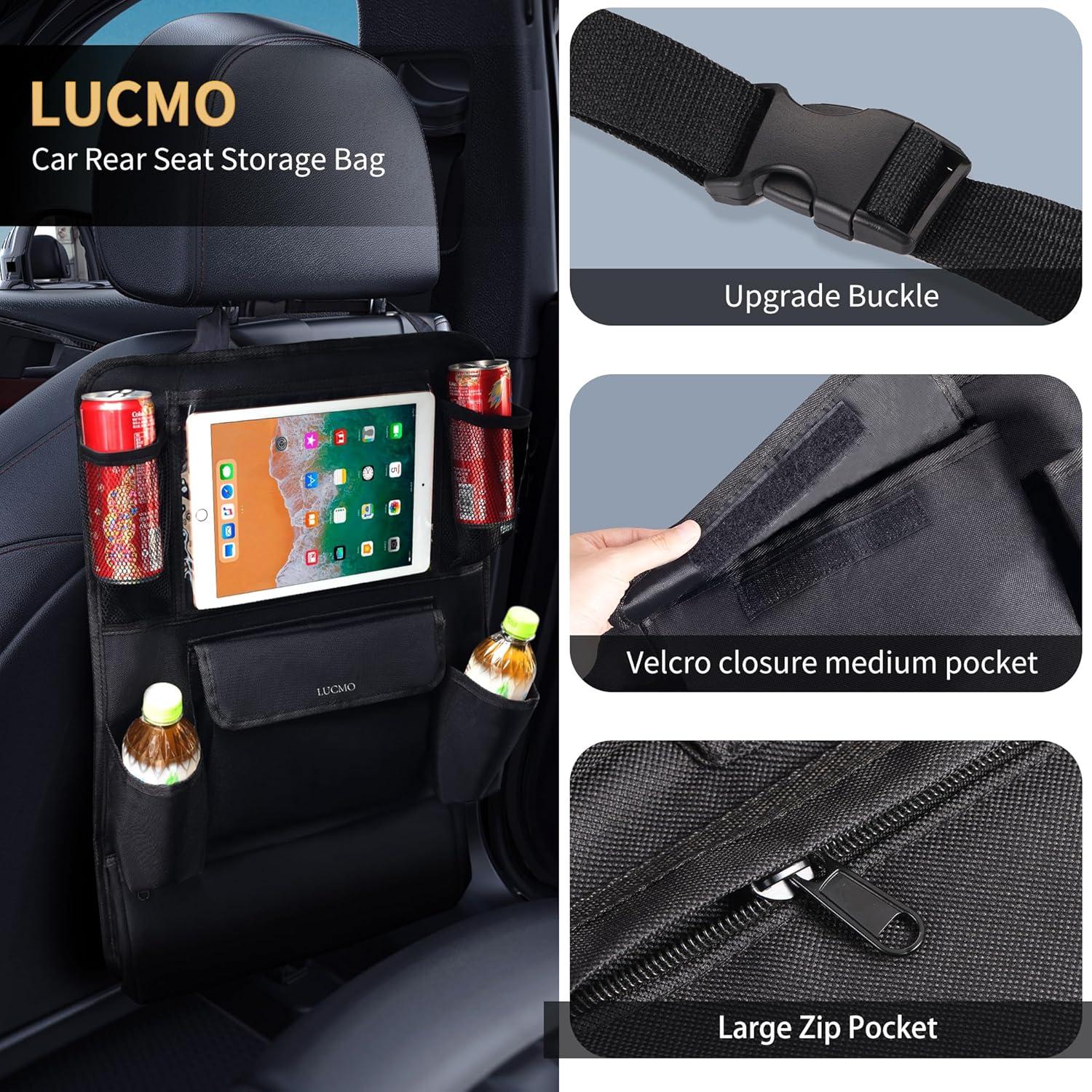 Organizador de Asiento Trasero LUCMO con Soporte para Tableta - Negro