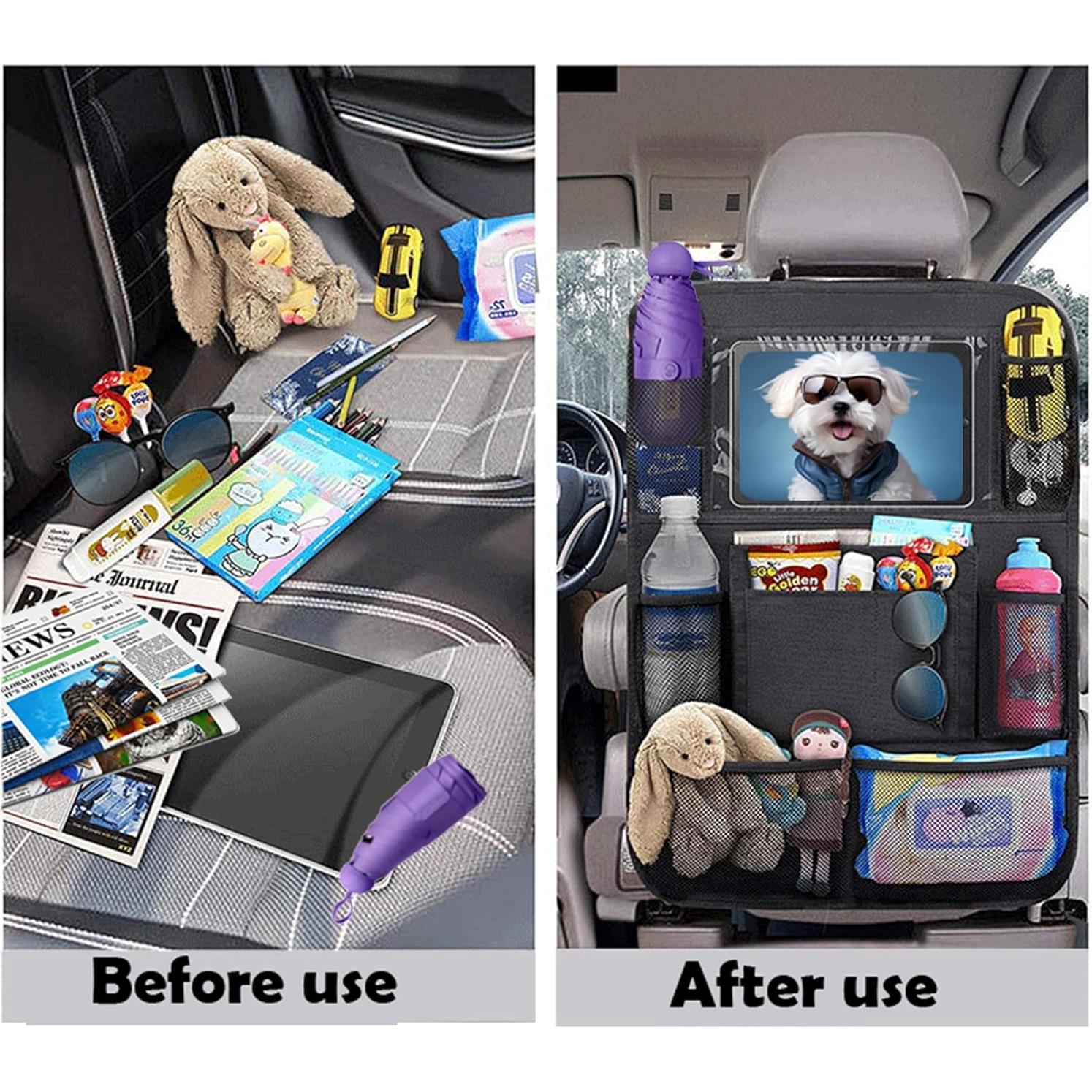 Organizador de respaldo de coche Zion Praiser 9 bolsillos gris