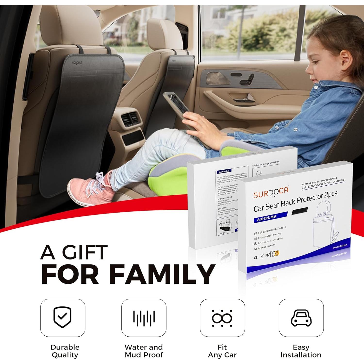 SURDOCA Protector de Asiento Trasero para Niños Impermeable