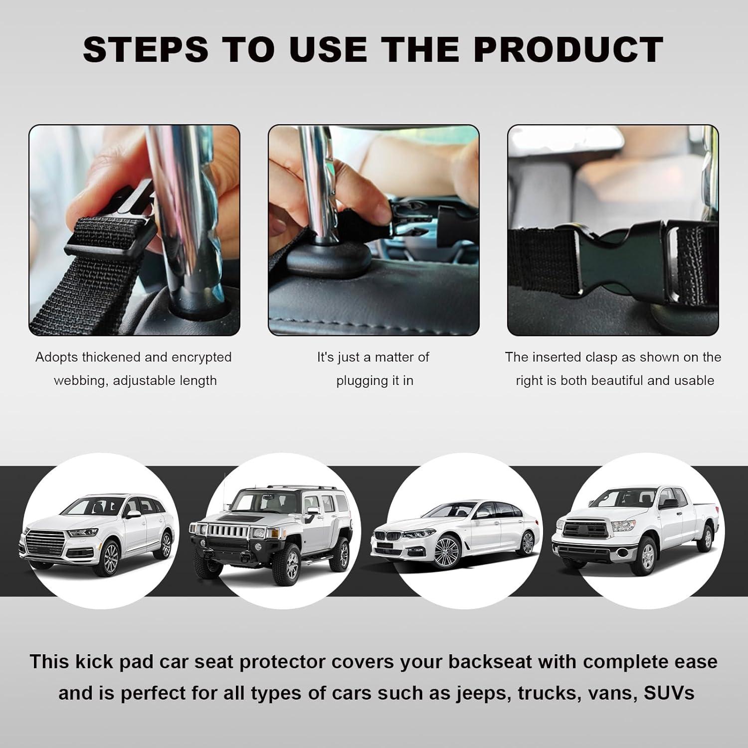 2 Protectores de Patadas Wevdn con Organizador para Auto