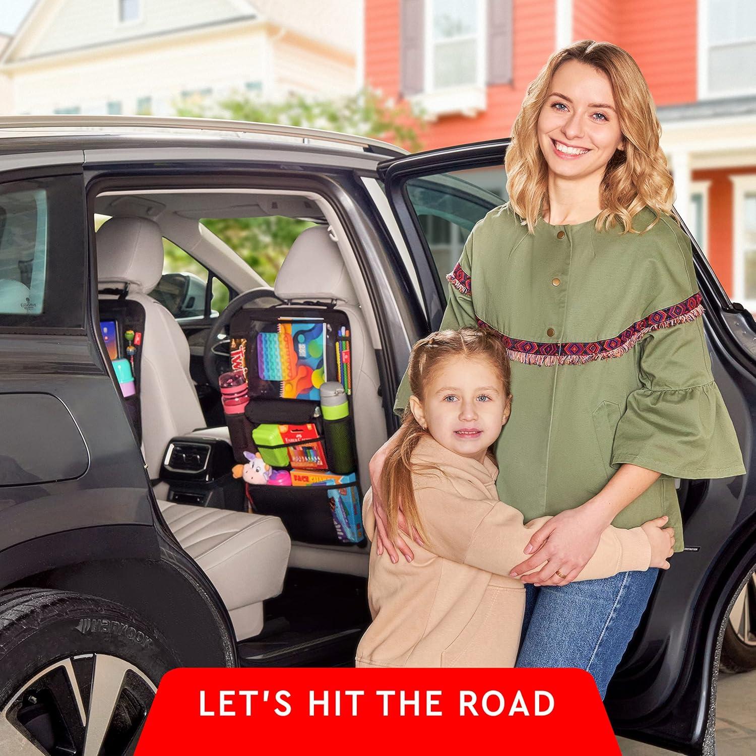 Organizador de Asiento de Coche Helteko Negro, Soporte para Tableta 30 cm