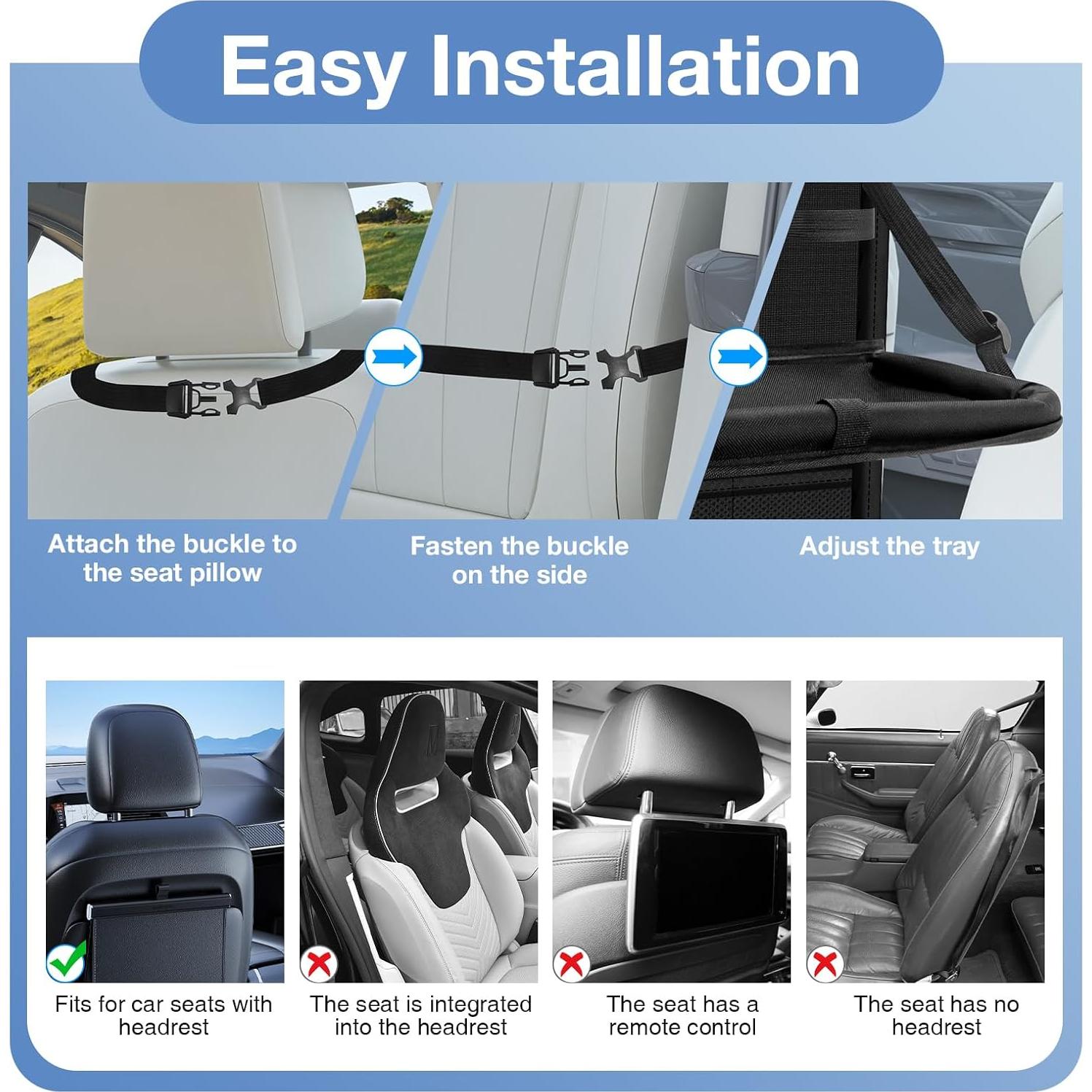 Organizador de Asiento Trasero Oneyus con Bandeja Plegable - 2 Pzs