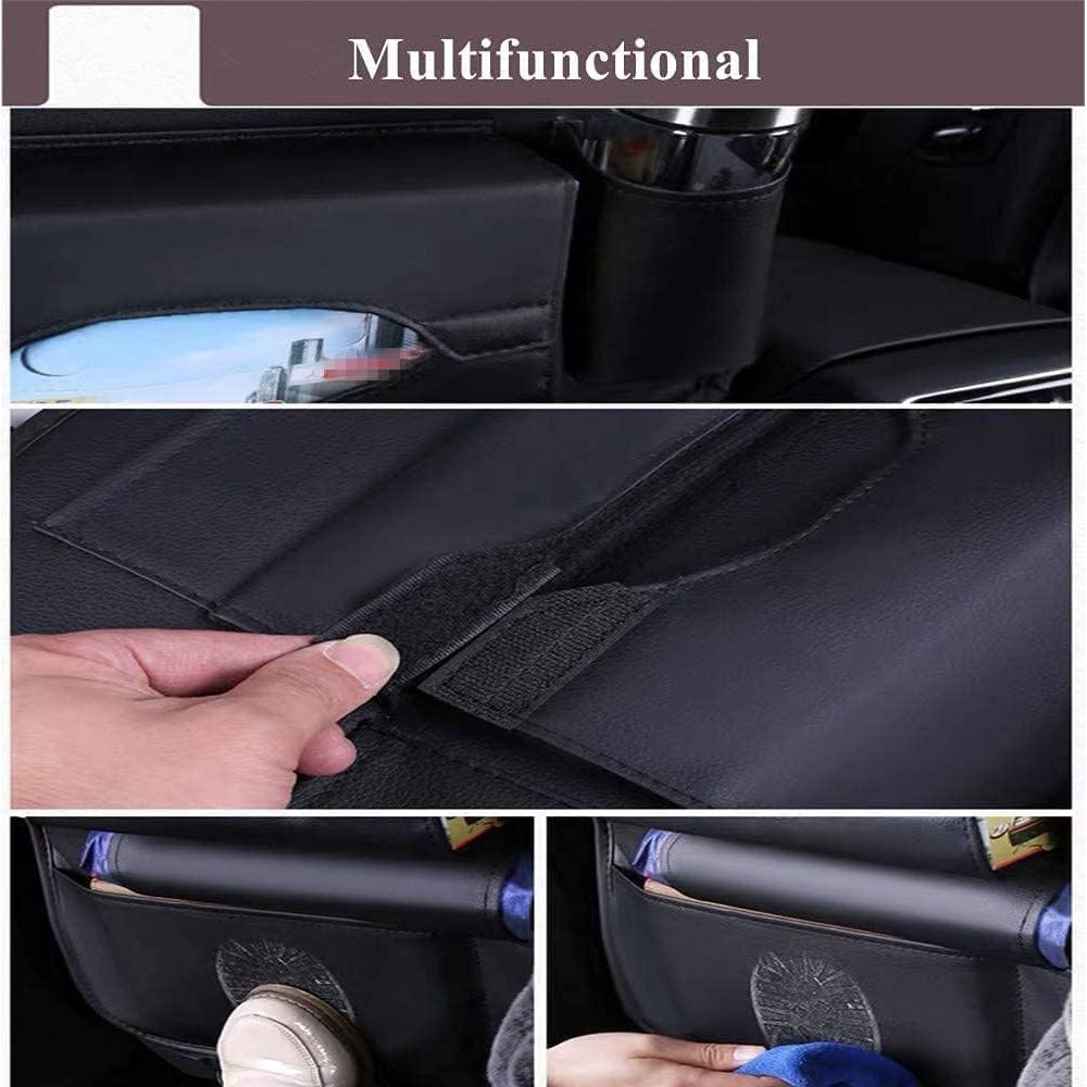 2 Organizadores de Asiento de Coche SANMITTI Cuero Sintético Negro