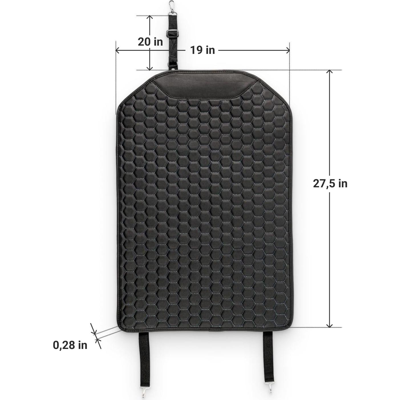 Protector de Asiento Trasero Owleys de Eco-Cuero Negro