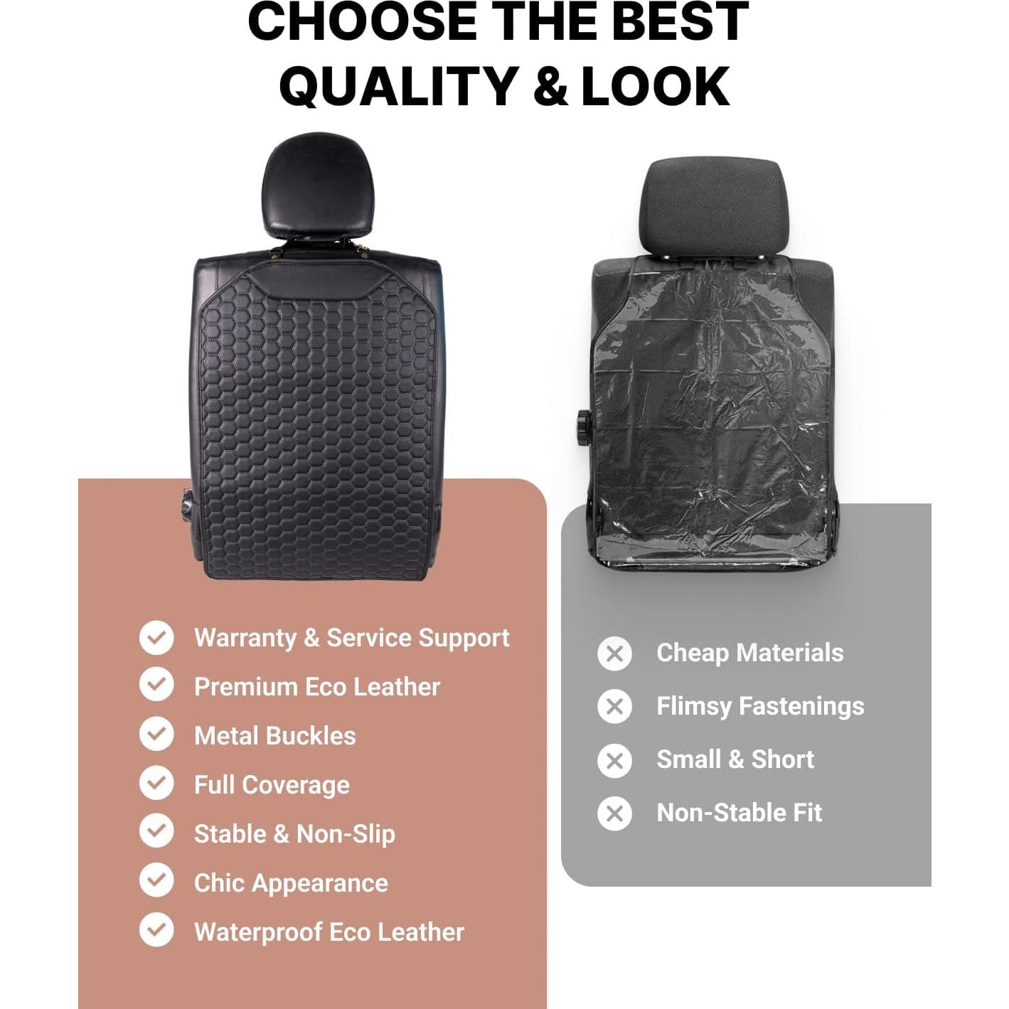 Protector de Asiento Trasero Owleys de Eco-Cuero Negro