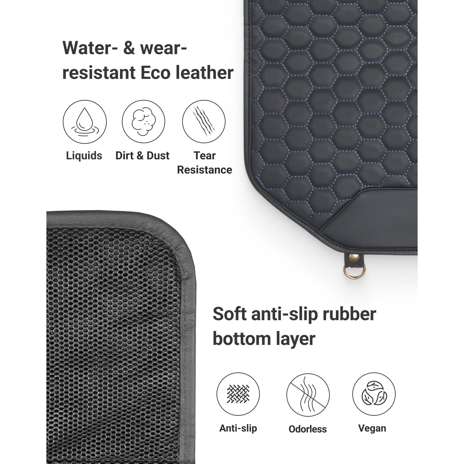 Protector de Asiento Trasero Owleys de Eco-Cuero Negro