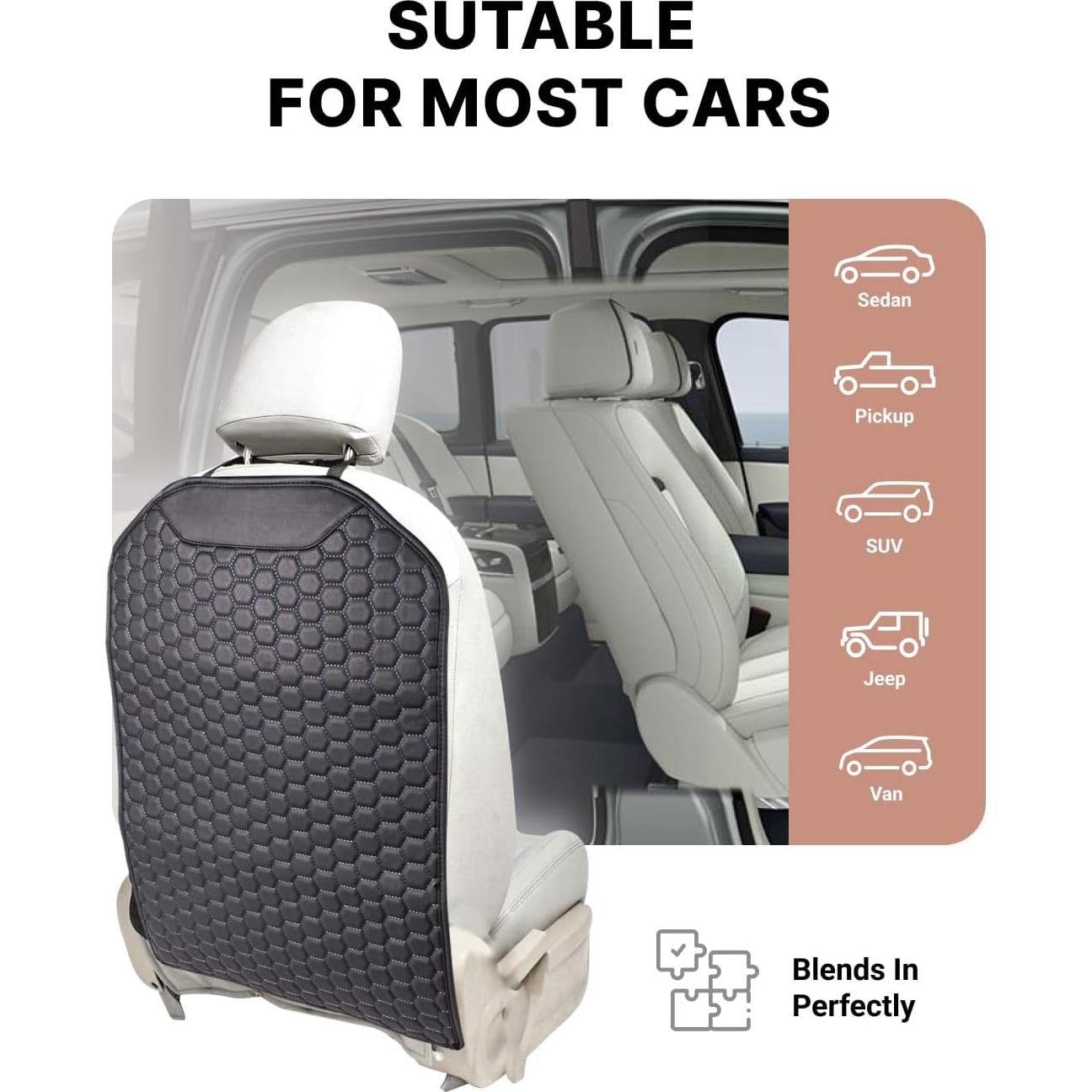 Protector de Asiento Trasero Owleys de Eco-Cuero Negro