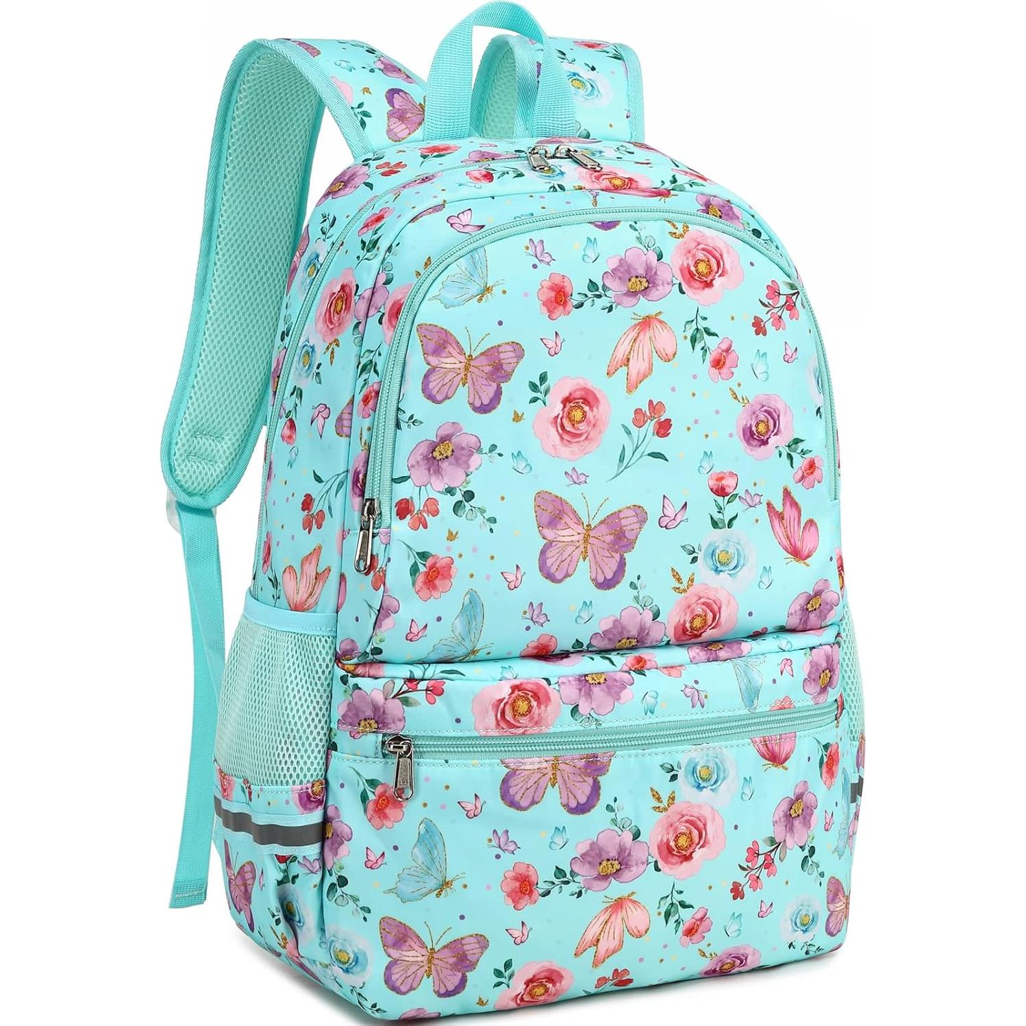 Mochila Escolar DSIUE para Niñas Azul Lago con Lonchera