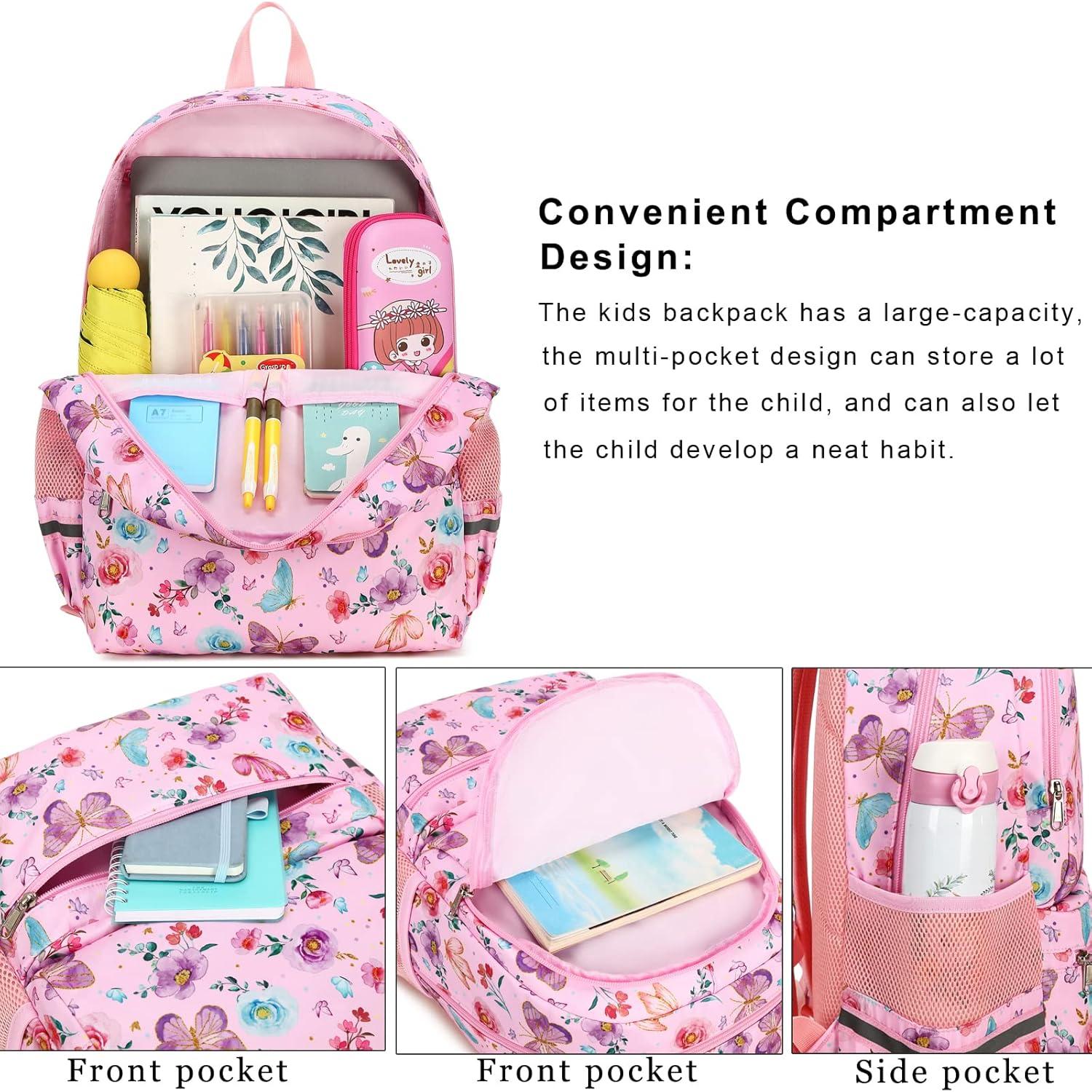 Mochila Escolar DSIUE para Niñas Azul Lago con Lonchera