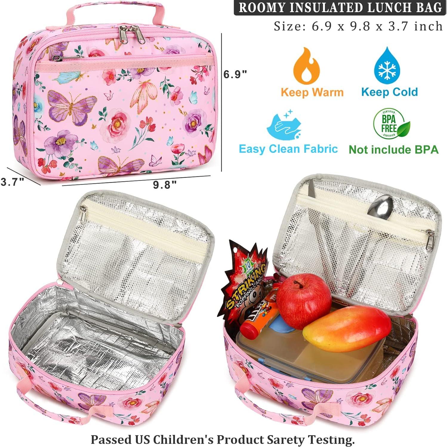 Mochila Escolar DSIUE para Niñas Azul Lago con Lonchera