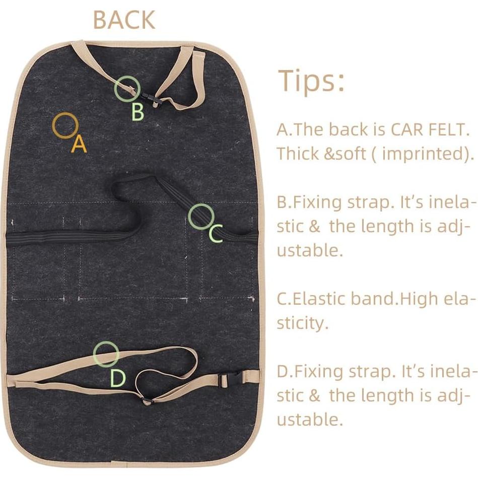 Organizador de Asiento Trasero Pefirst Beige 43x70cm Resistente