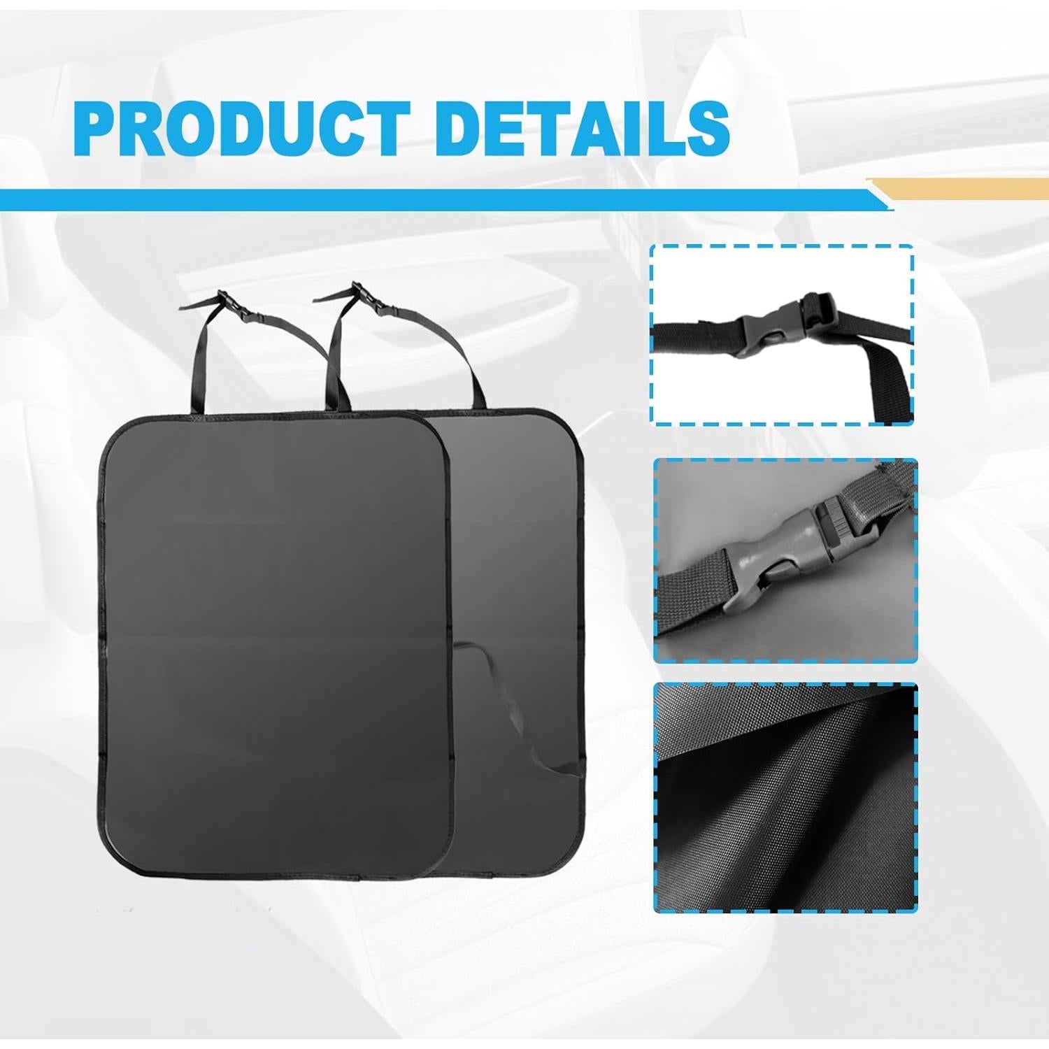 Paquete de 2 Protectores de Asiento Trasero KEVWR Negro