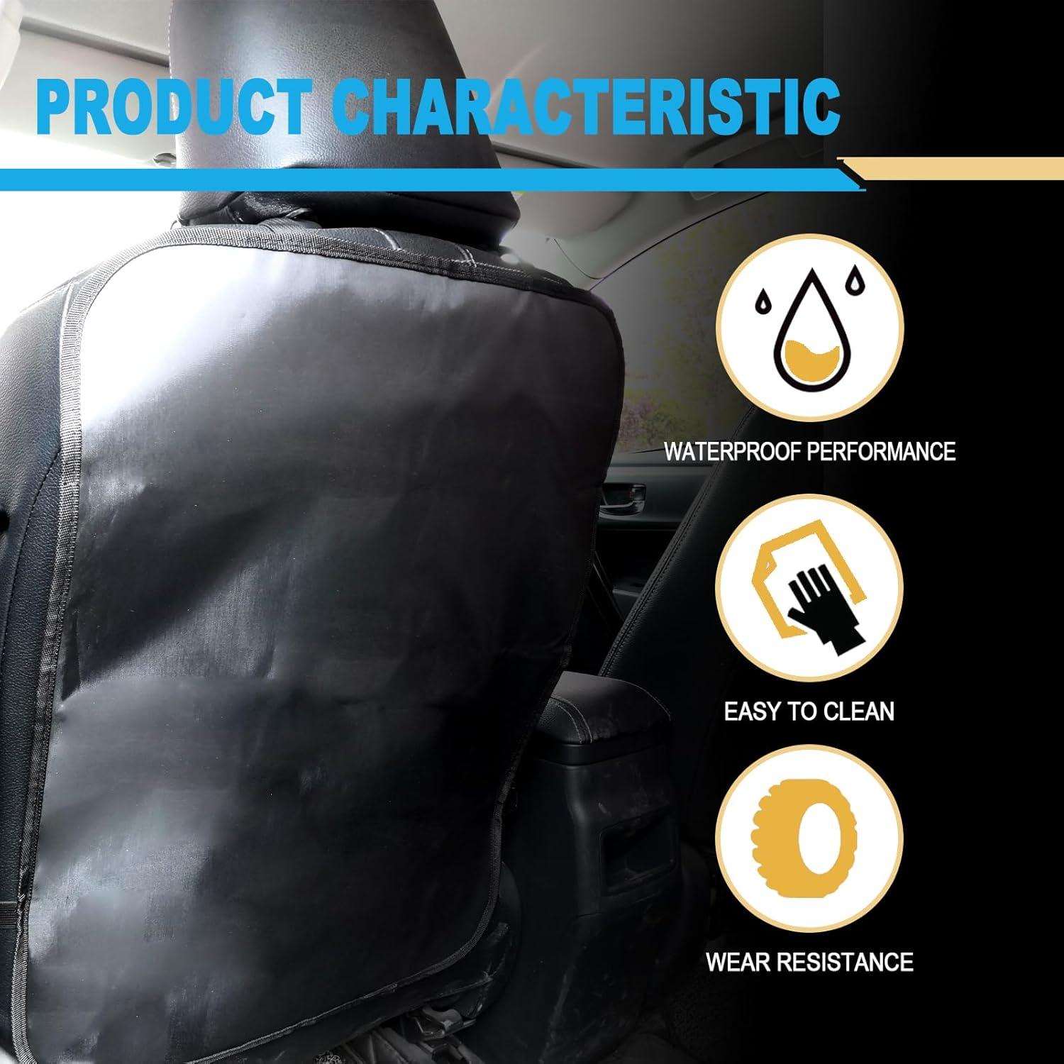 Paquete de 2 Protectores de Asiento Trasero KEVWR Negro