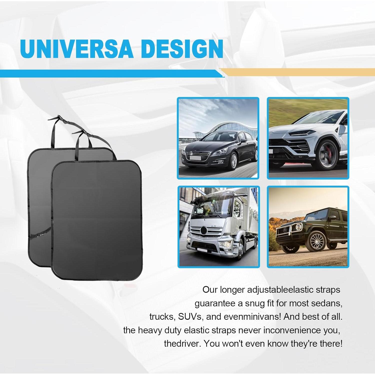 Paquete de 2 Protectores de Asiento Trasero KEVWR Negro