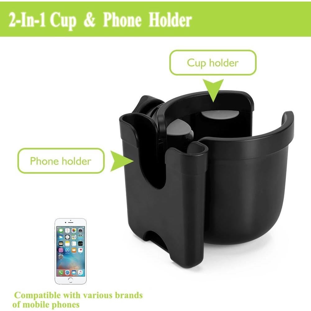 Soporte para Taza y Teléfono Accmor 2-en-1 Universal Negro