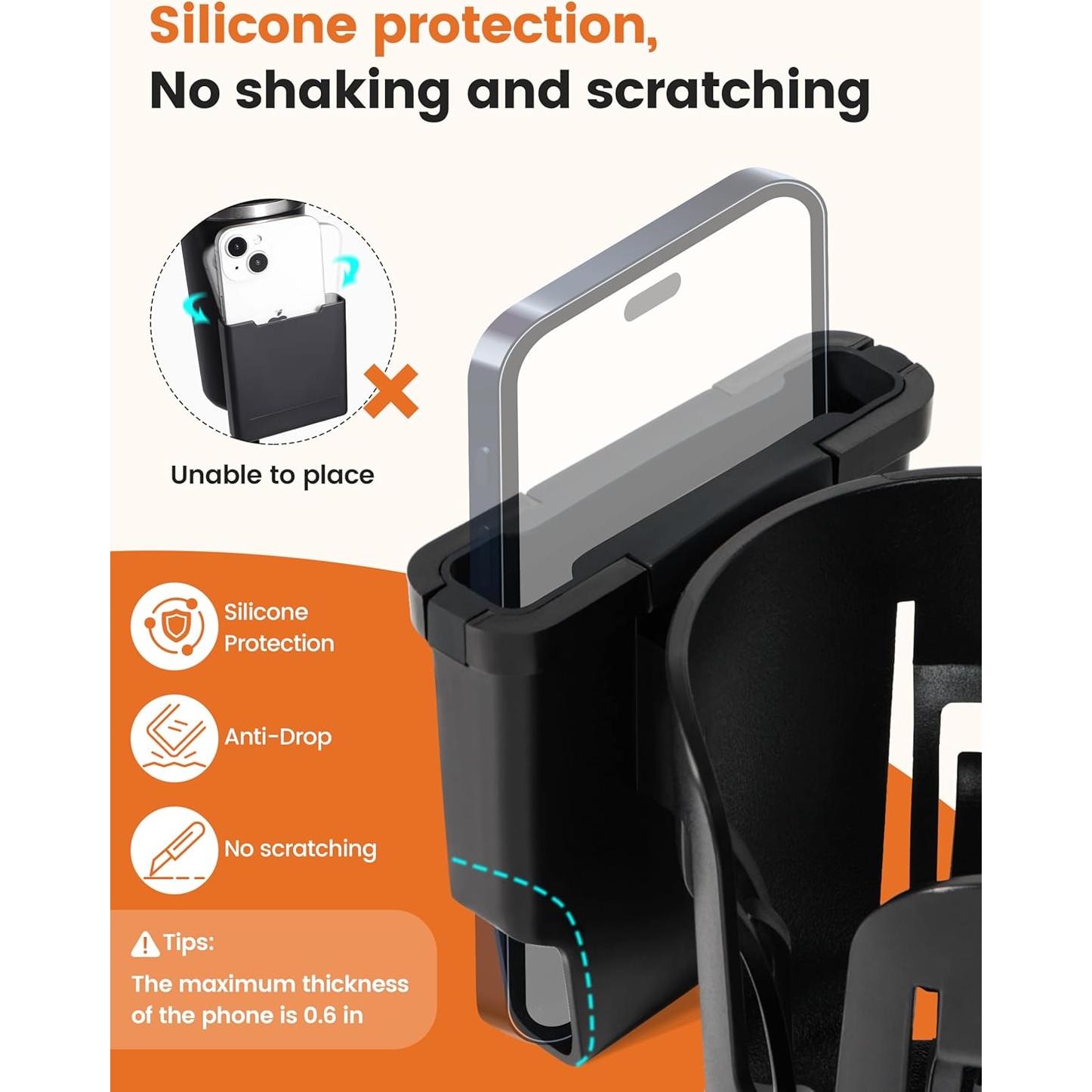 Soporte 2-en-1 para Taza y Teléfono Joxodak ZJ04-BB Negro