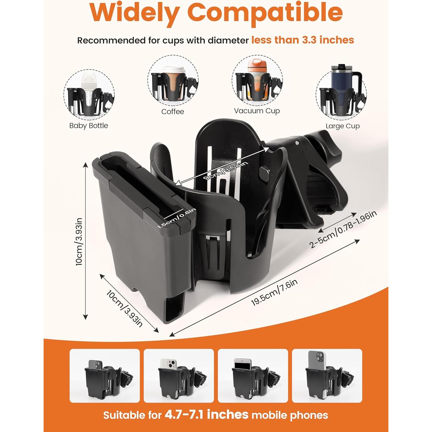 Soporte 2-en-1 para Taza y Teléfono Joxodak ZJ04-BB Negro