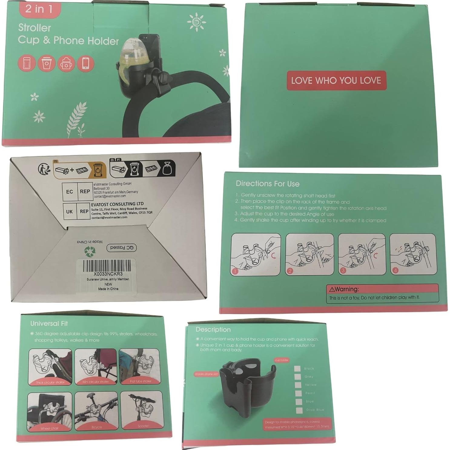 Soporte para Taza Ajustable Suranew con Soporte para Teléfono