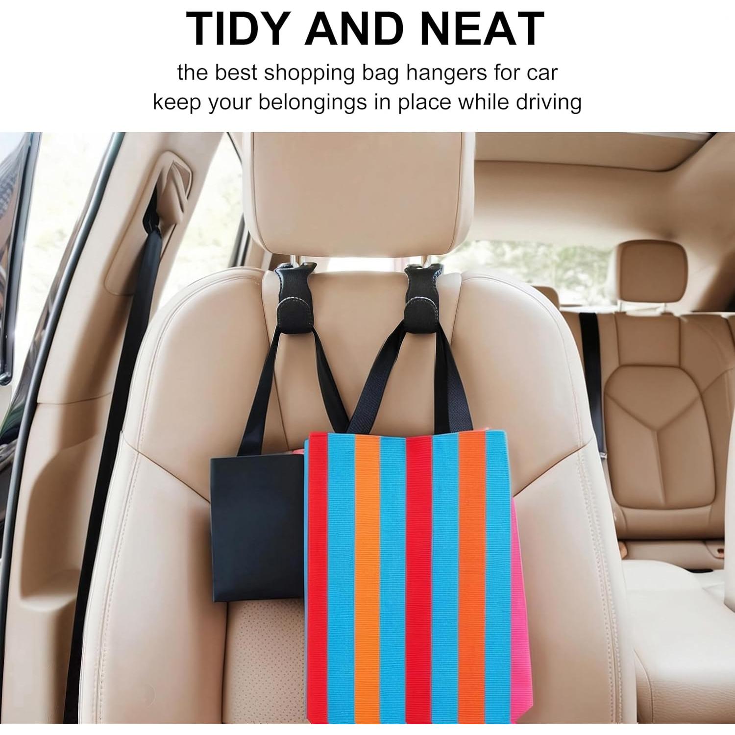 Ganchos para Reposacabezas EldHus - Soporte para Bolsos Negro