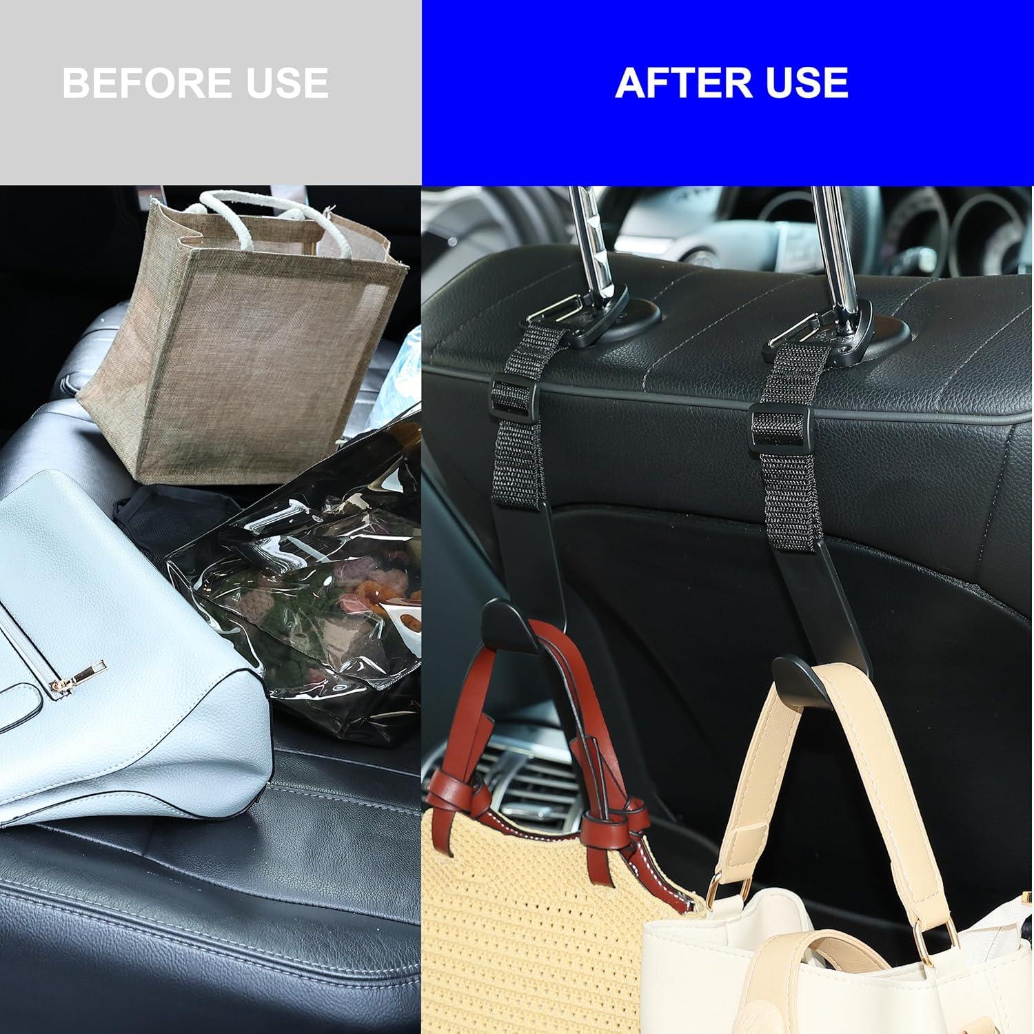 Ganchos para Reposacabezas Amooca Ajustables - Paquete de 4