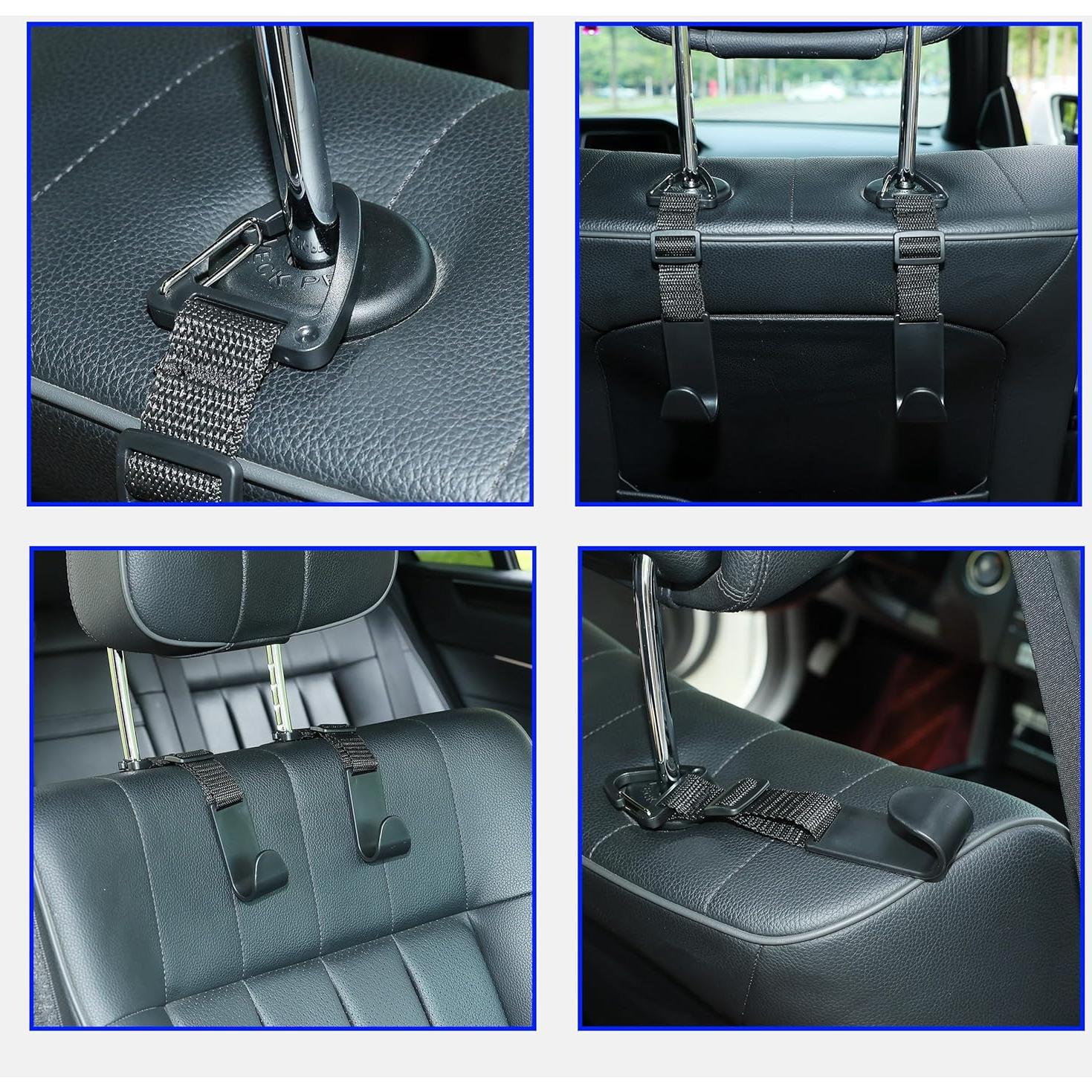 Ganchos para Reposacabezas Amooca Ajustables - Paquete de 4