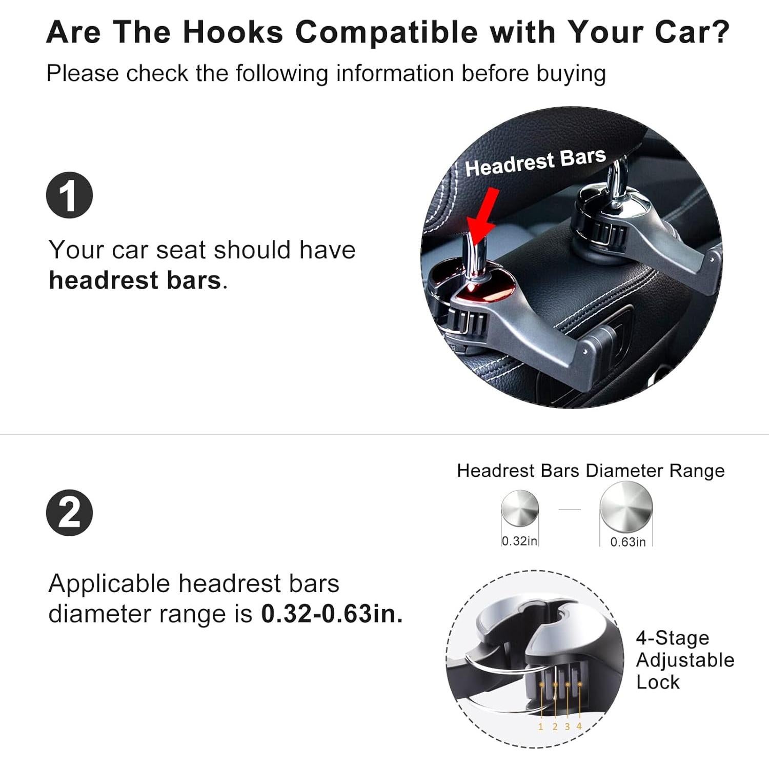 Gancho para Reposacabezas de Coche SCOVVORD 2 en 1 Plata