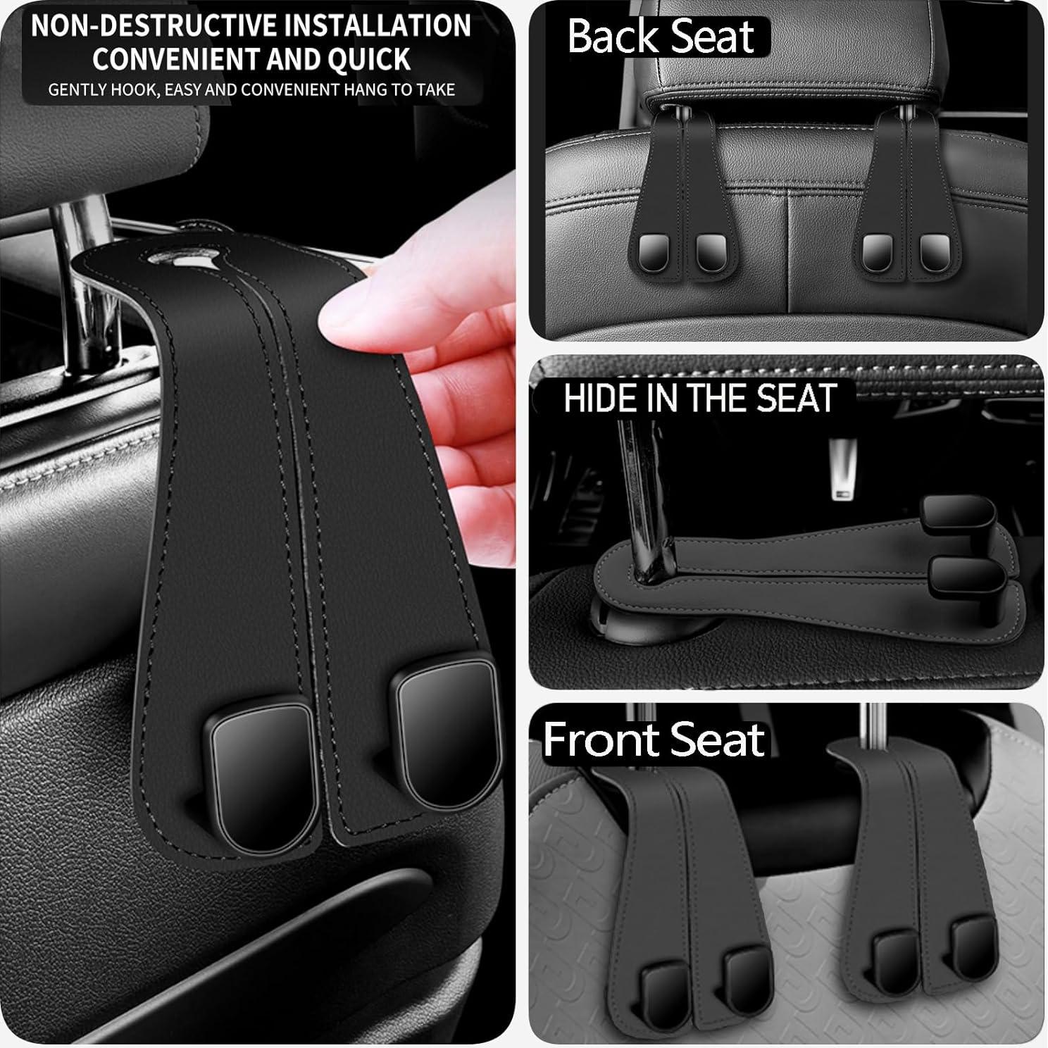 Ganchos para Reposacabezas de Coche CHOSMOYI - 2 Unidades Negro