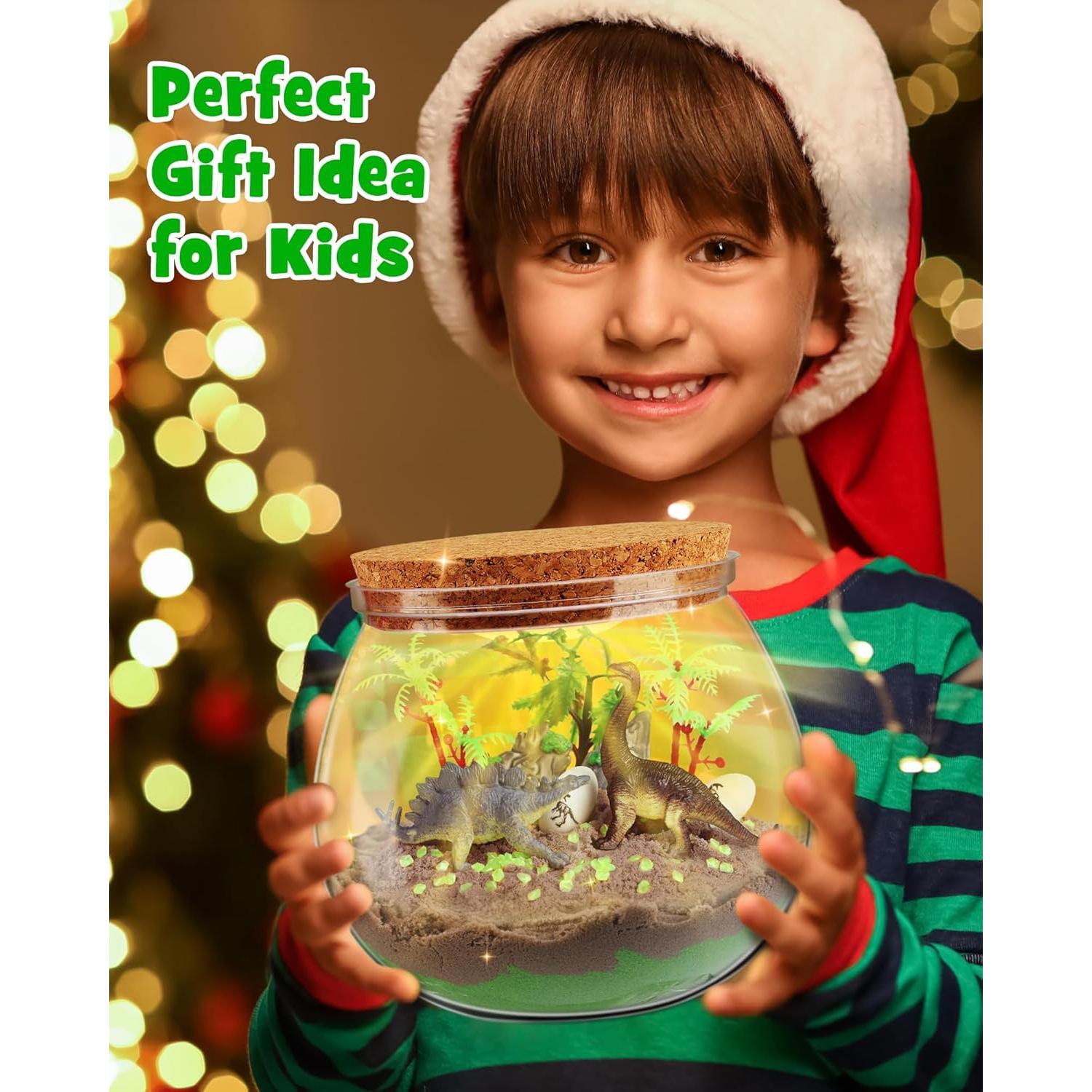 Kit de Terrario de Dinosaurios D-FantiX con Luz LED para Niños