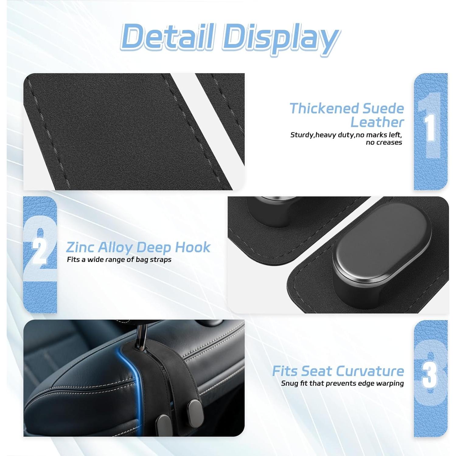 Ganchos para Reposacabezas de Automóvil Fitnice - Paquete de 2