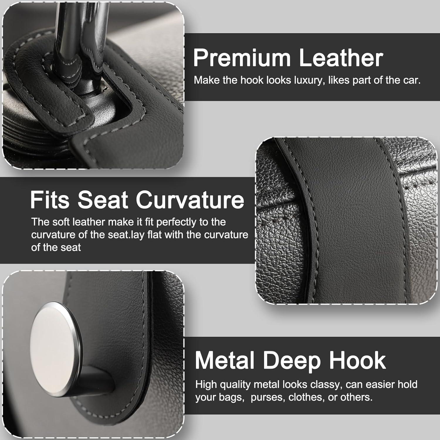 Gancho de Almacenamiento para Asiento de Coche JESTOP 2 PCS Negro