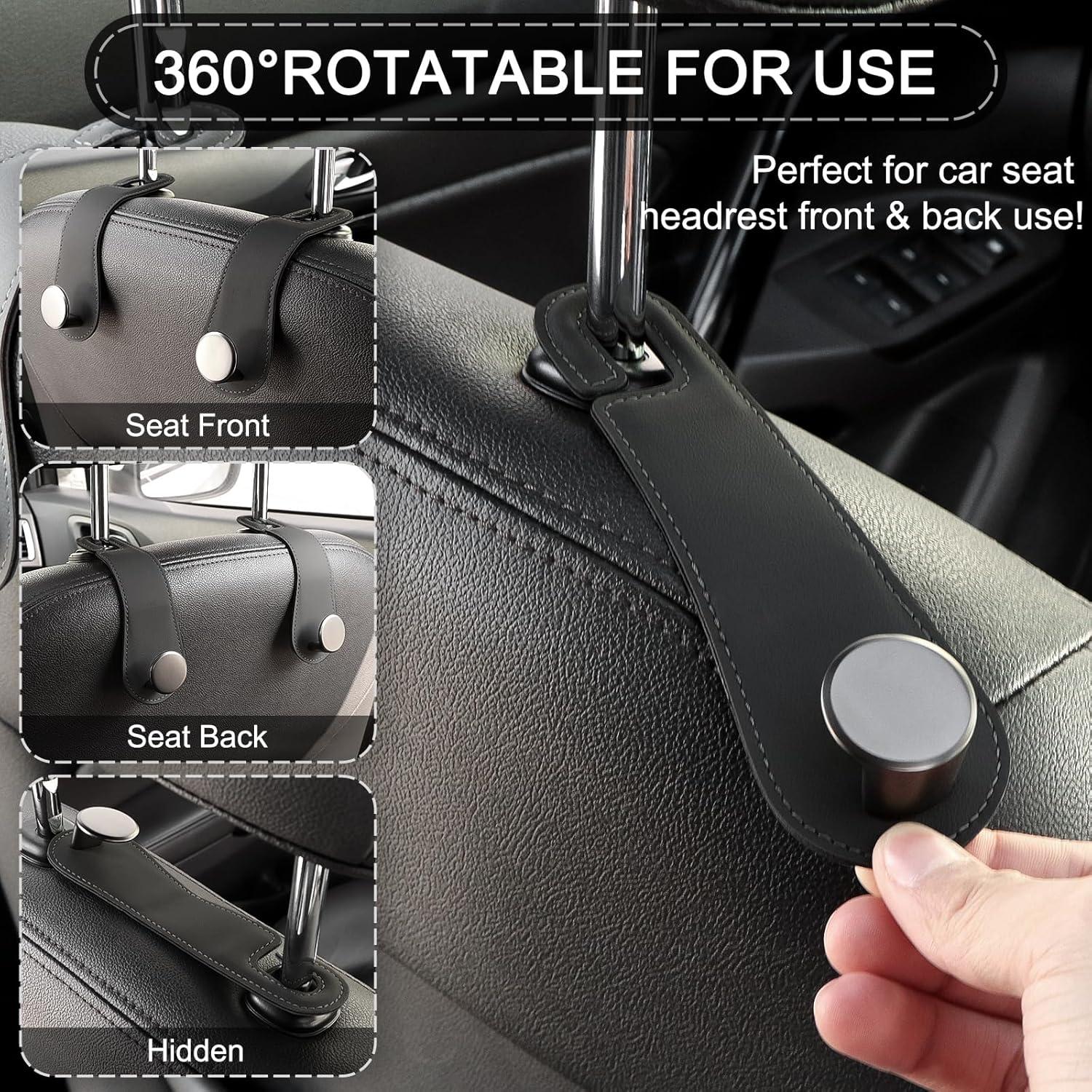 Gancho de Almacenamiento para Asiento de Coche JESTOP 2 PCS Negro