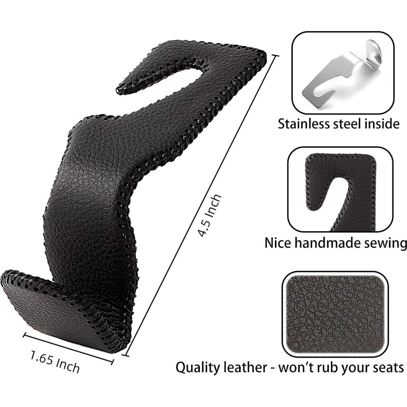 Ganchos para Reposacabezas AMVOYOA Beige - 2 Unidades de Cuero