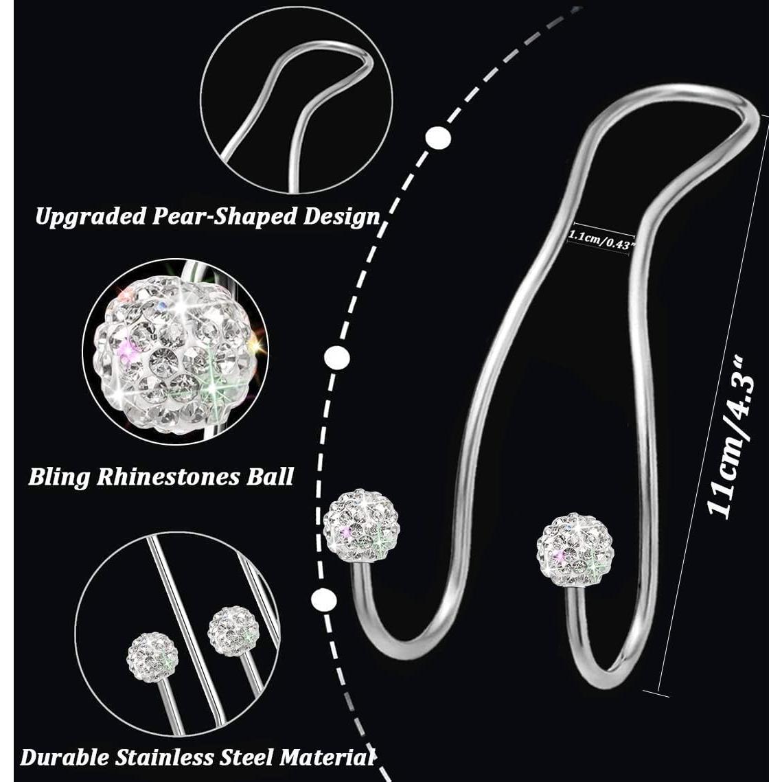 Ganchos Brillantes para Asiento de Auto MTGOCHA - 2 Unidades Plata