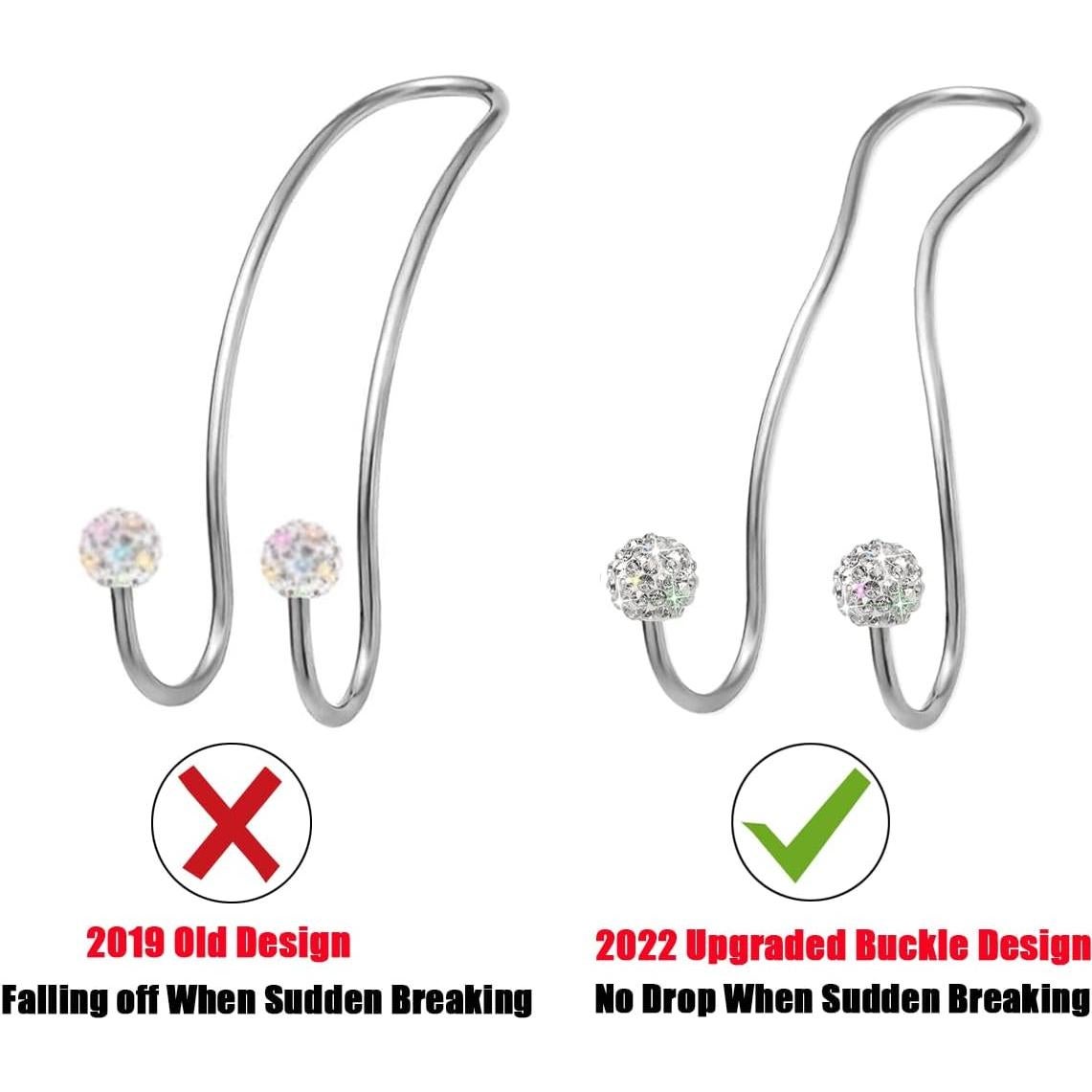 Ganchos Brillantes para Asiento de Auto MTGOCHA - 2 Unidades Plata