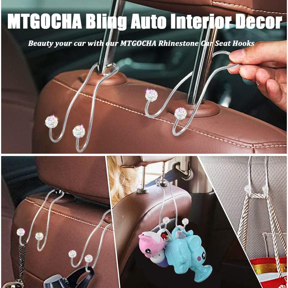 Ganchos Brillantes para Asiento de Auto MTGOCHA - 2 Unidades Plata