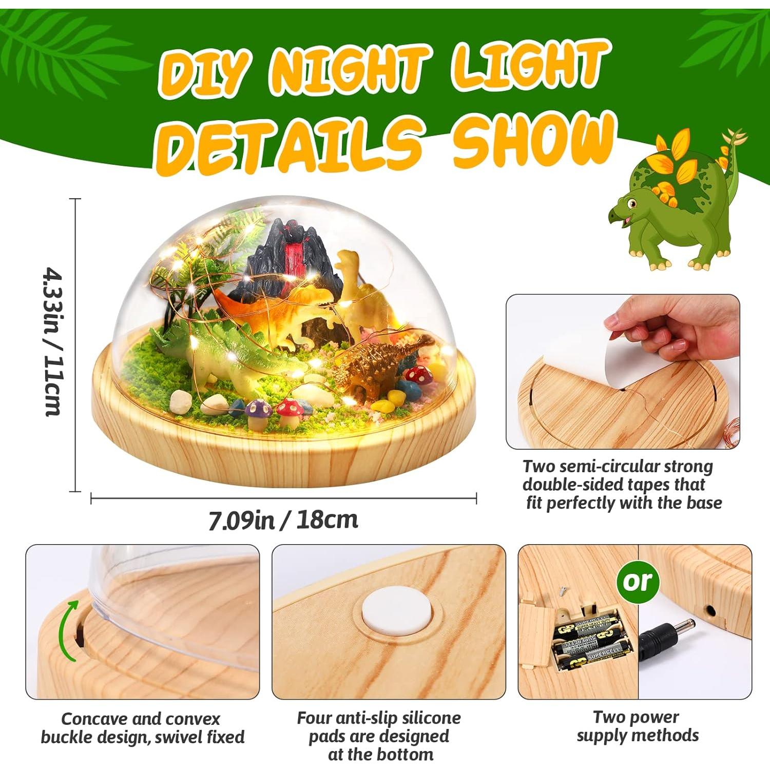 Luz Nocturna DIY Dinosaurio Laclun Kit Artesanía 4-10 Años