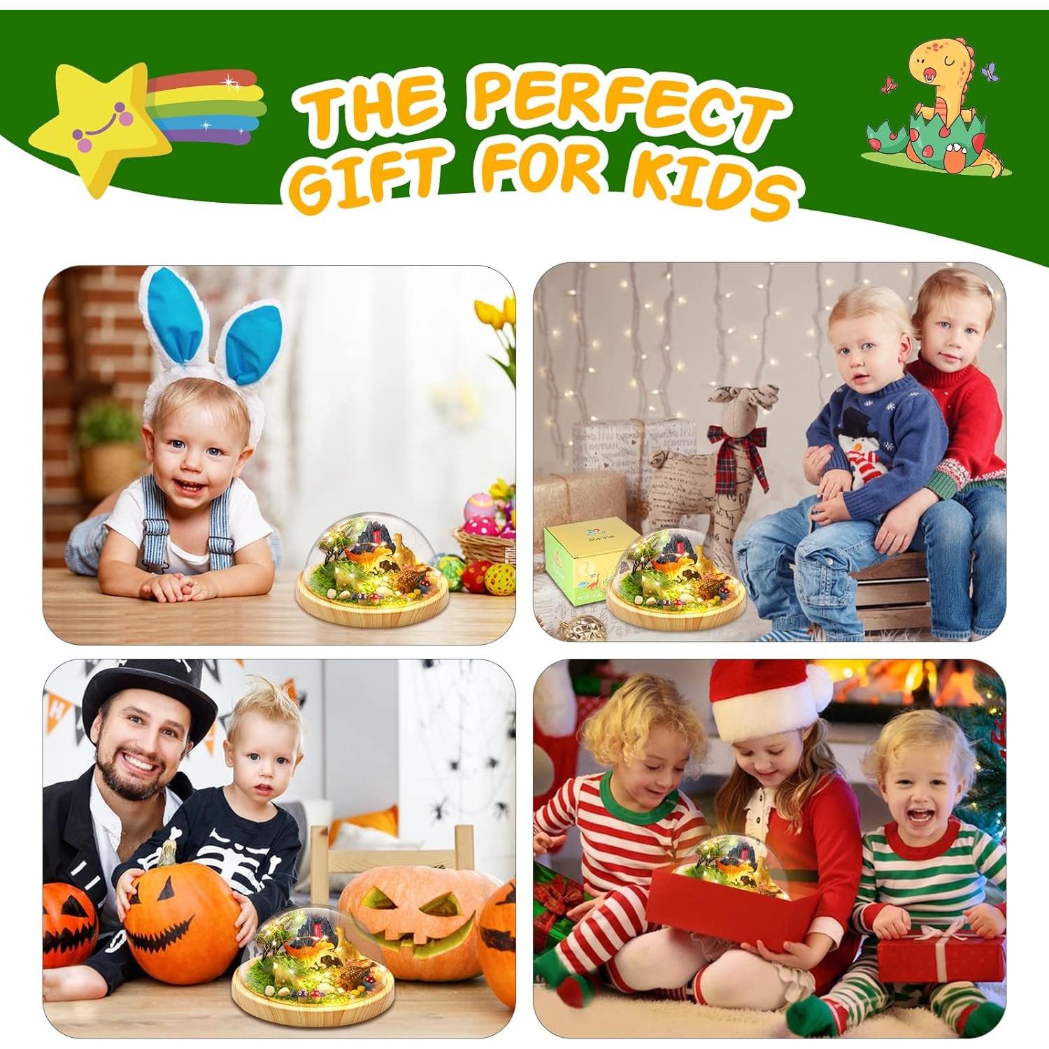 Luz Nocturna DIY Dinosaurio Laclun Kit Artesanía 4-10 Años