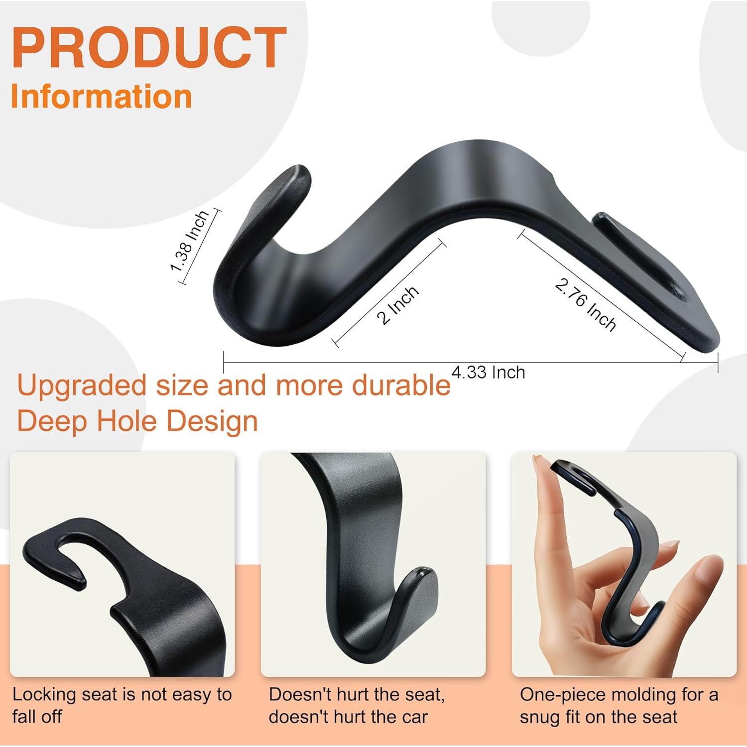 Ganchos para Asiento de Coche KULOLO - 4 Piezas, 25 kg