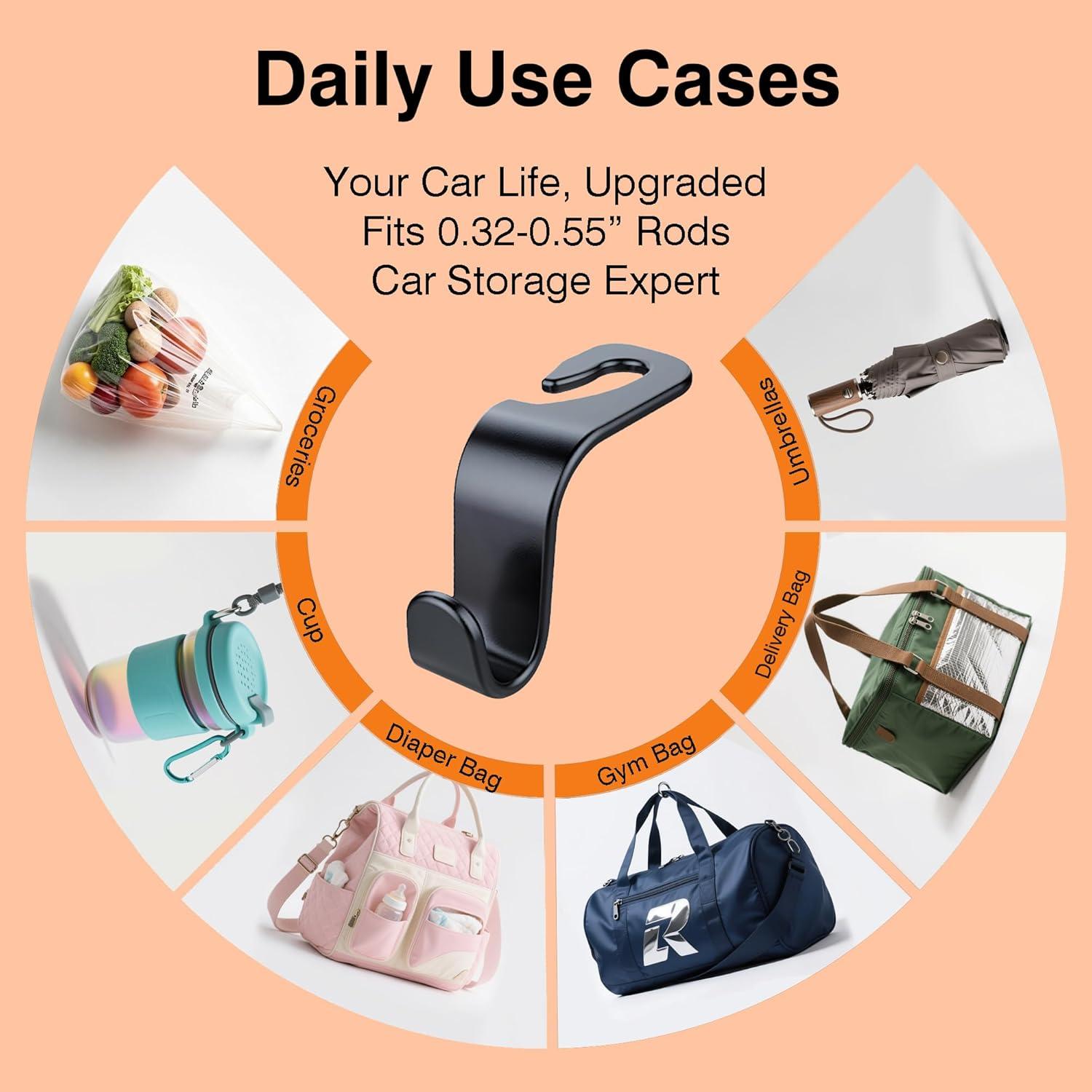 Ganchos para Asiento de Coche KULOLO - 4 Piezas, 25 kg