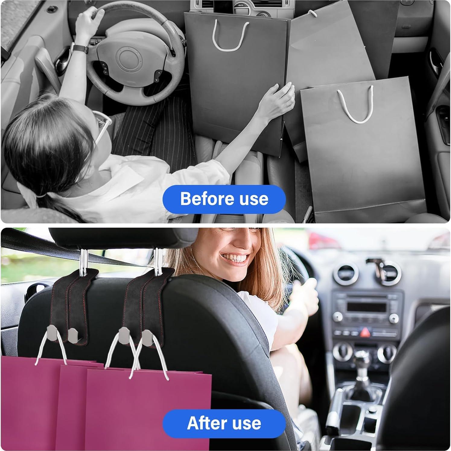 Ganchos para Cabecera de Coche MMonDod - 2 Pcs Negro