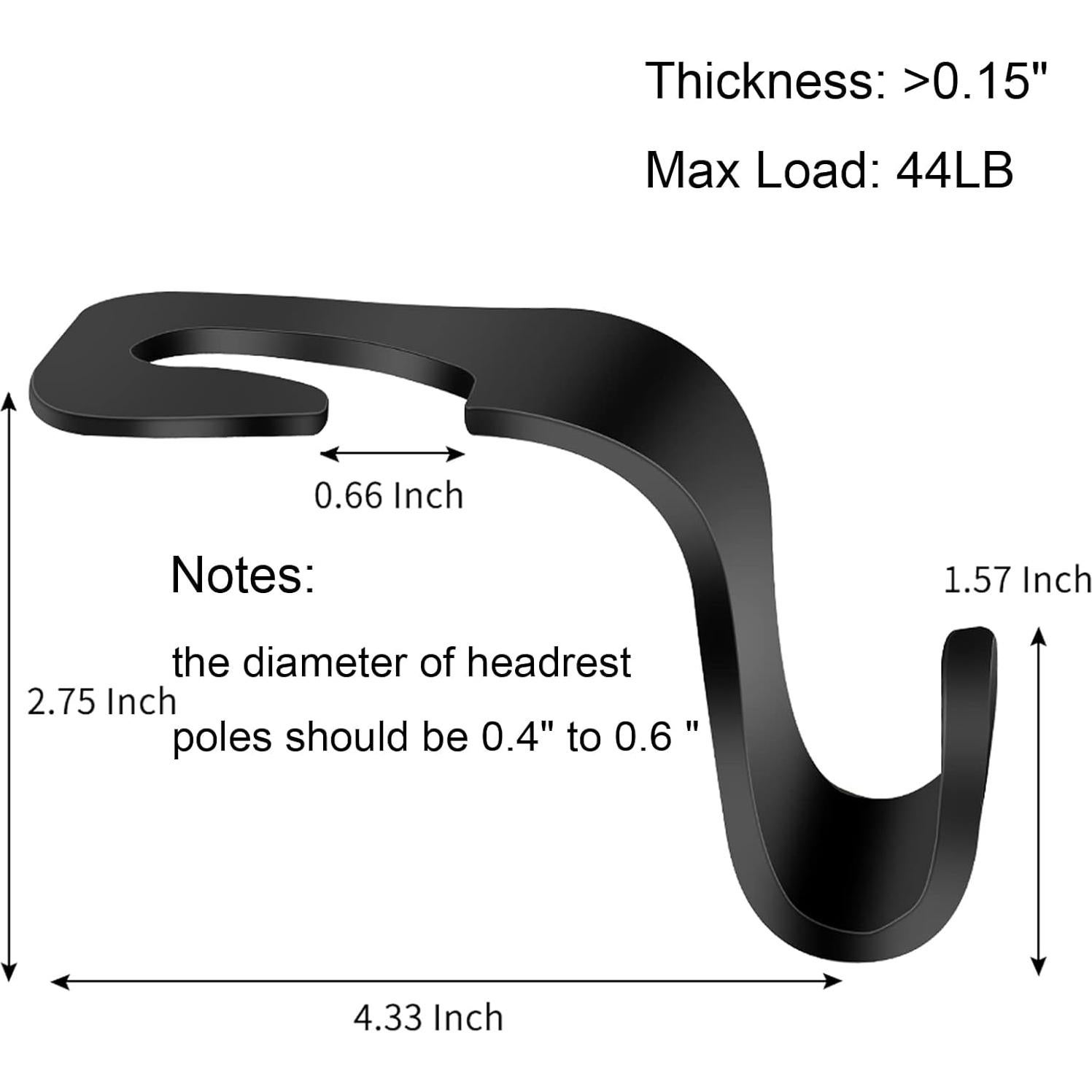 Ganchos organizadores para reposacabezas VTECHOLOGY 4 piezas