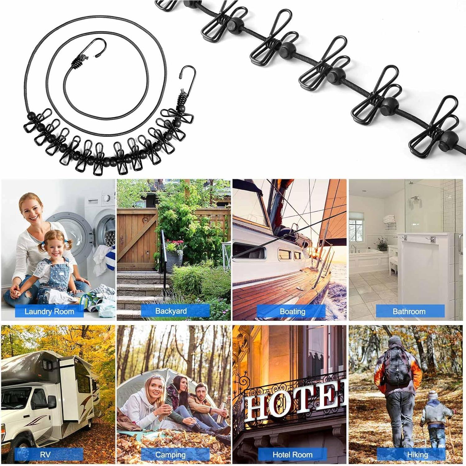 Cuerda de Viaje Retráctil HAWATOUR 3.05m con 12 Pinzas