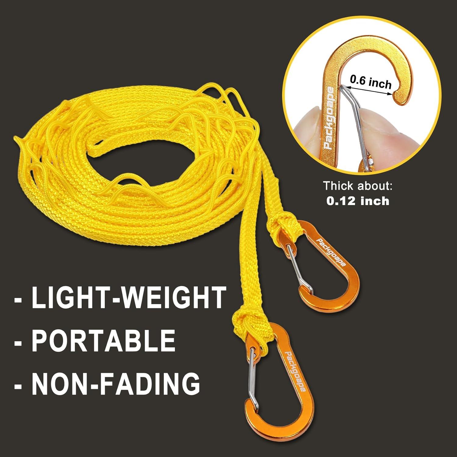 Cuerda de Ropa de Viaje Packgoape 3.81m Amarillo con Pinzas