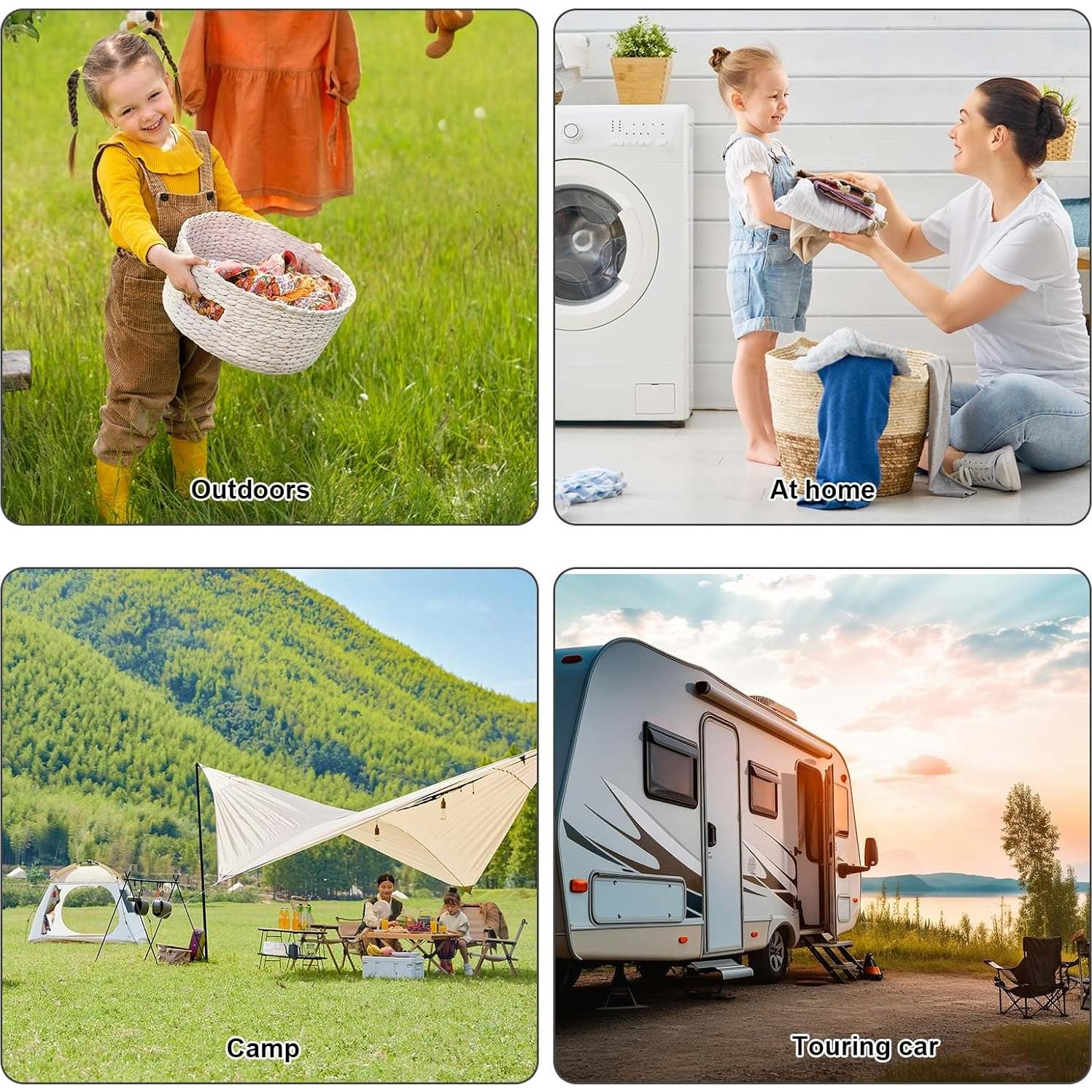 Cuerda de Ropa de Viaje KAYALIKES 3 Paquetes Elástica