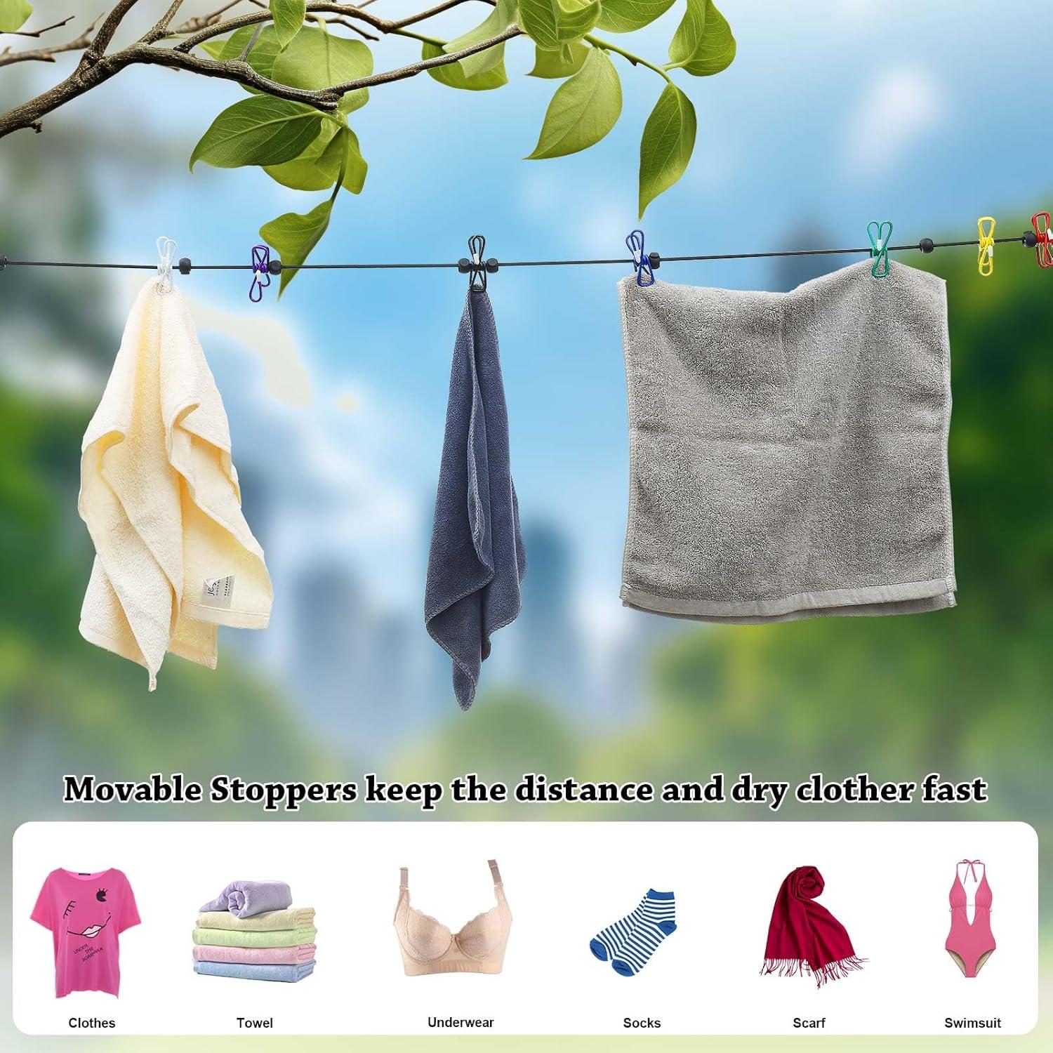 Cuerda de Ropa de Viaje KAYALIKES 3 Paquetes Elástica