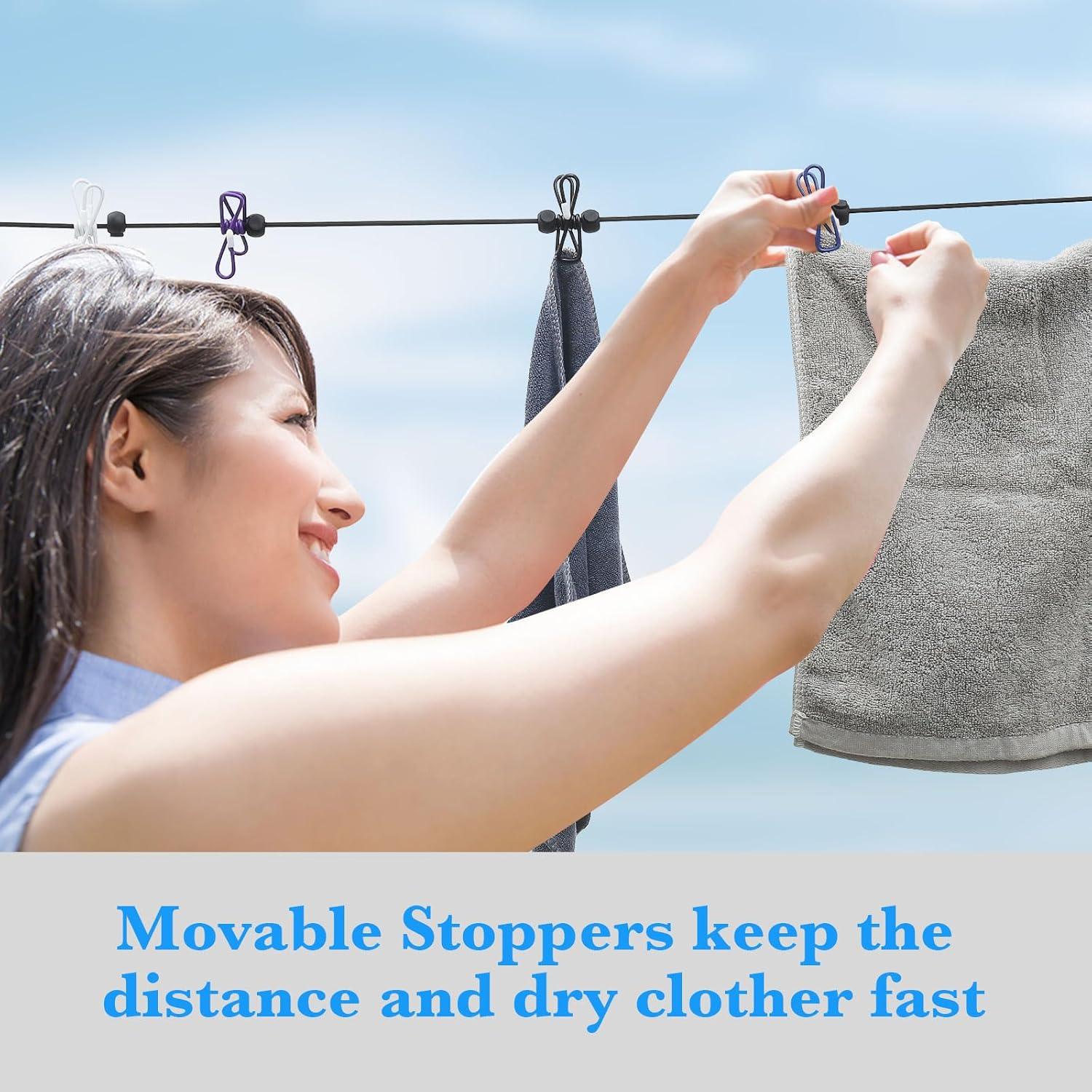 Cuerda de Ropa de Viaje KAYALIKES 3 Paquetes Elástica