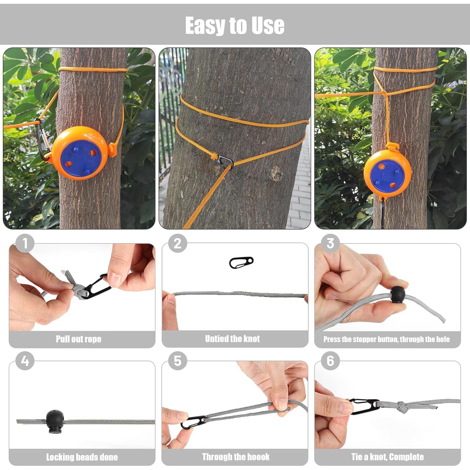 Cuerda de Tendedero Portátil Caudblor 10m Ajustable Nylon Azul