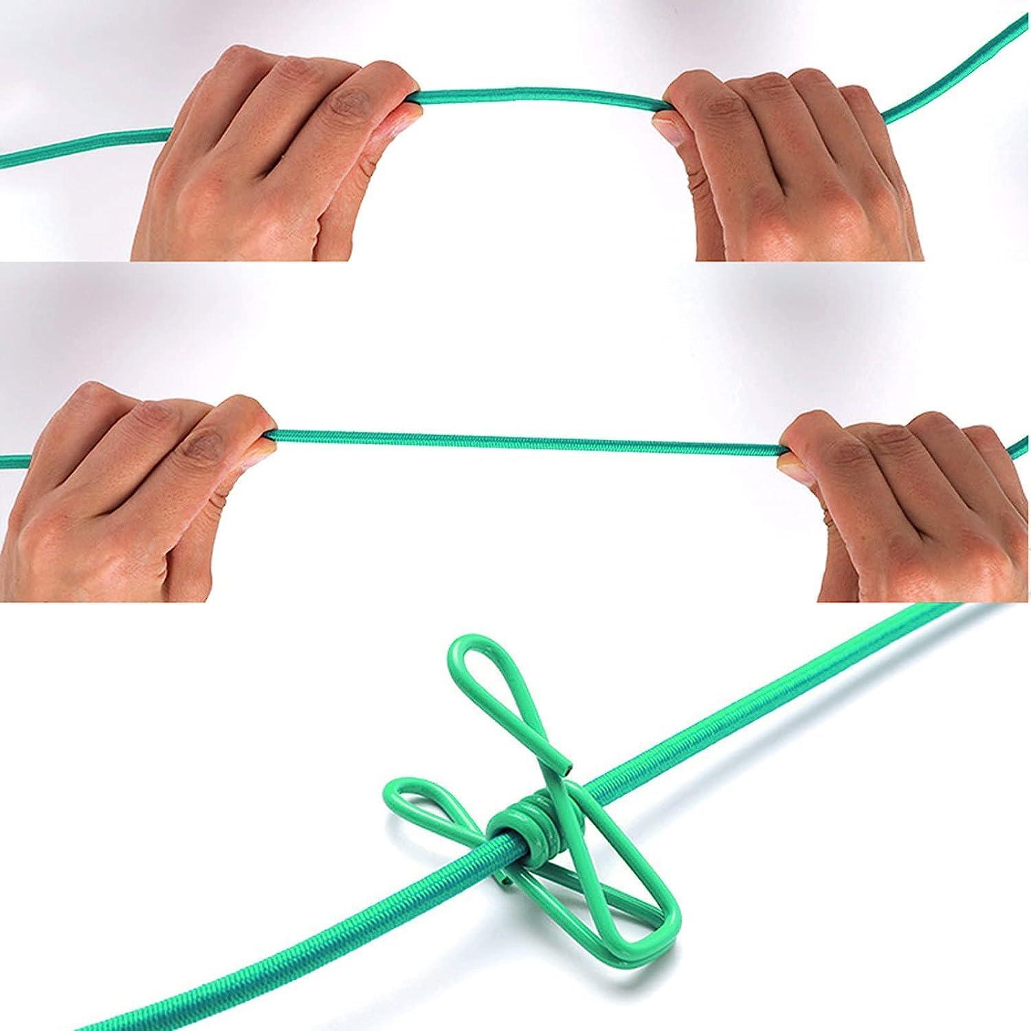 Cuerda de Ropa Retráctil ALINNA 3.66m con 12 Pinzas Verde