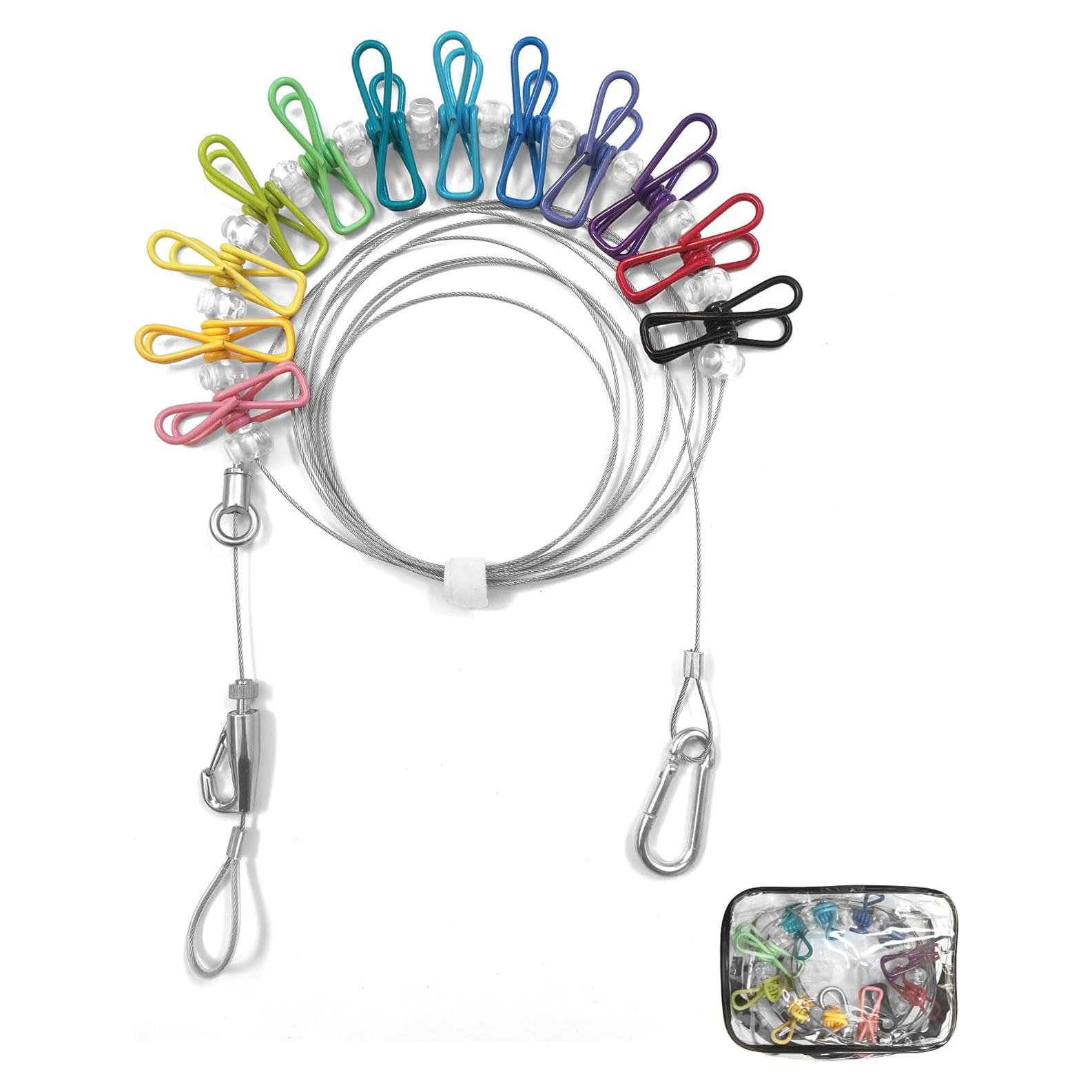 Cuerda de Ropa Portátil AIFOTO 3-12 pies Ajustable 30 lbs