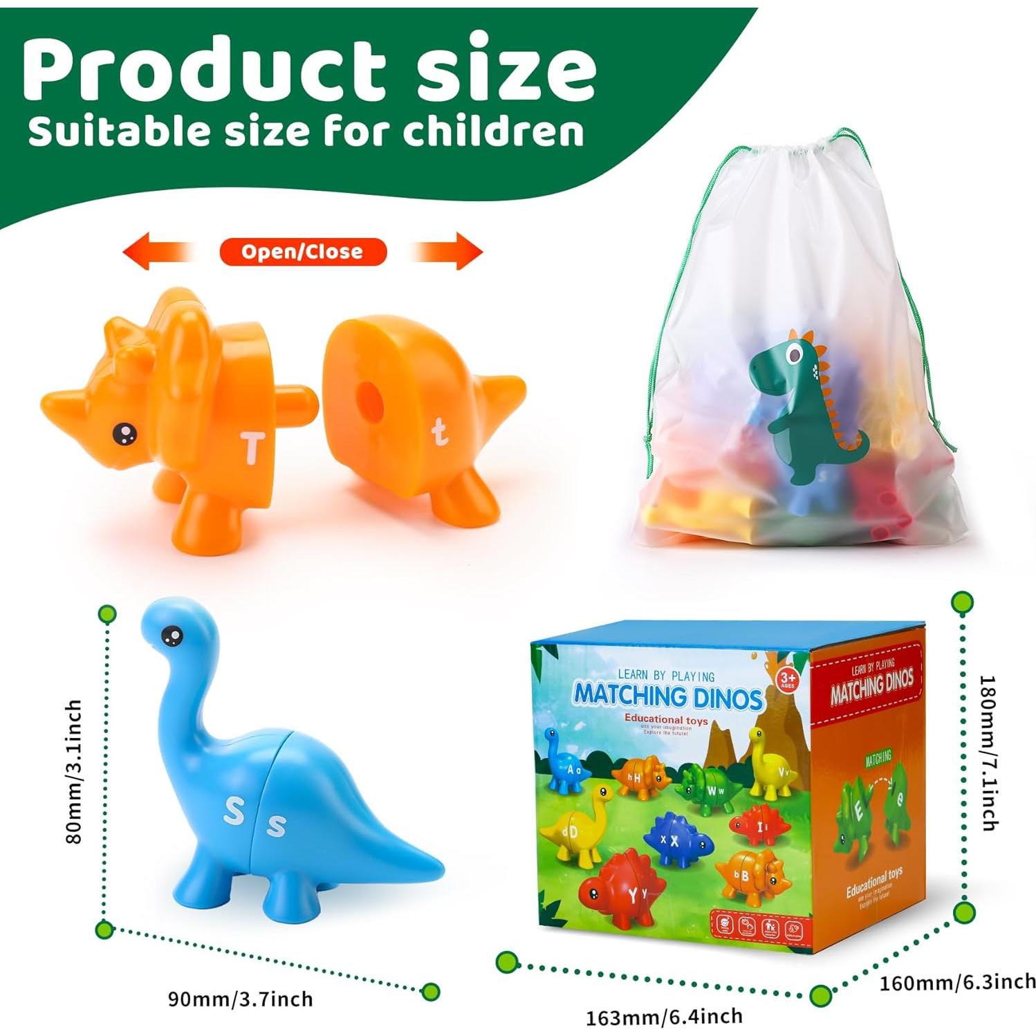 Juguete Educativo Dinosaurio Montessori 26 Piezas ABC